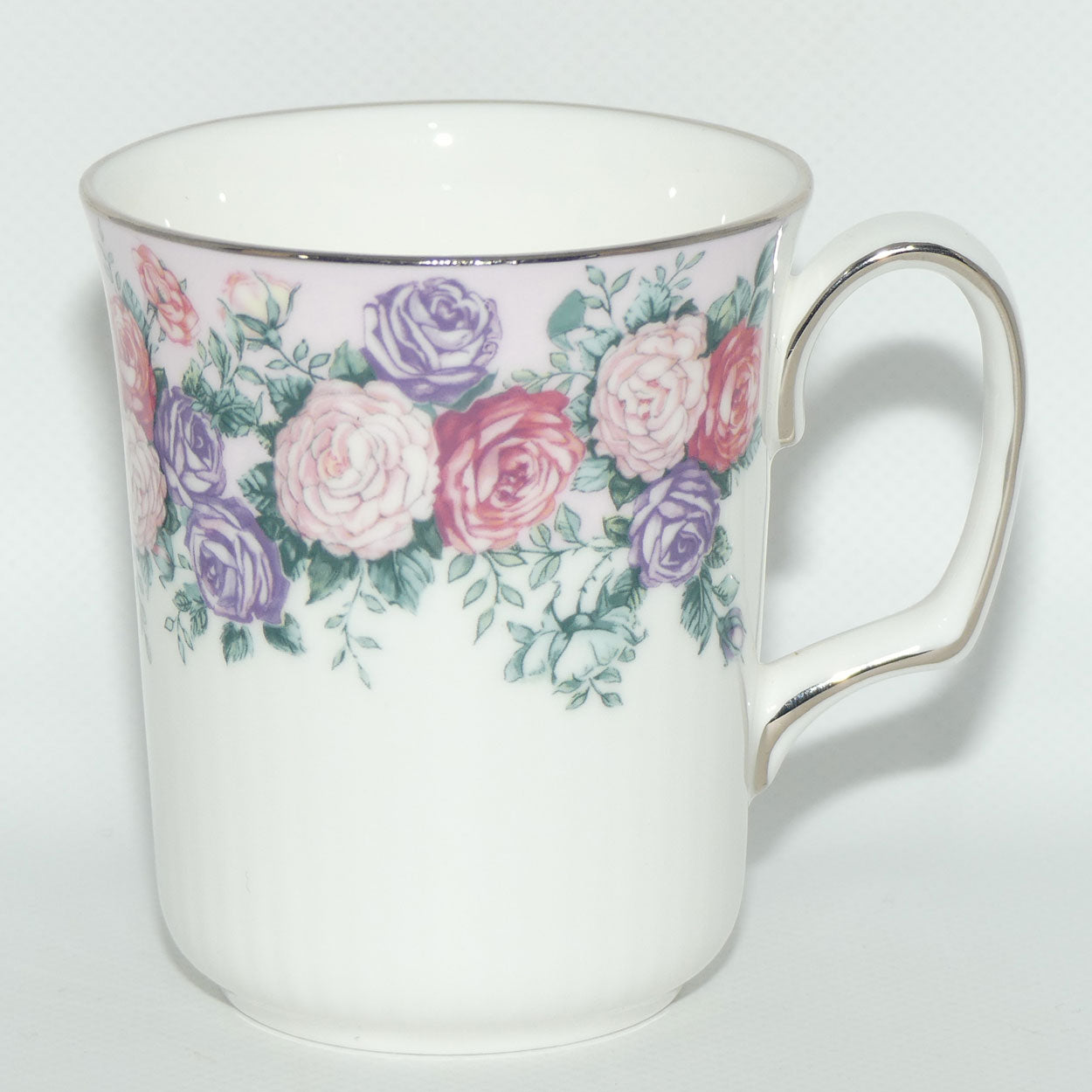Royal Albert Bone China England Rose Garland coffee mug | later stamp | foreign