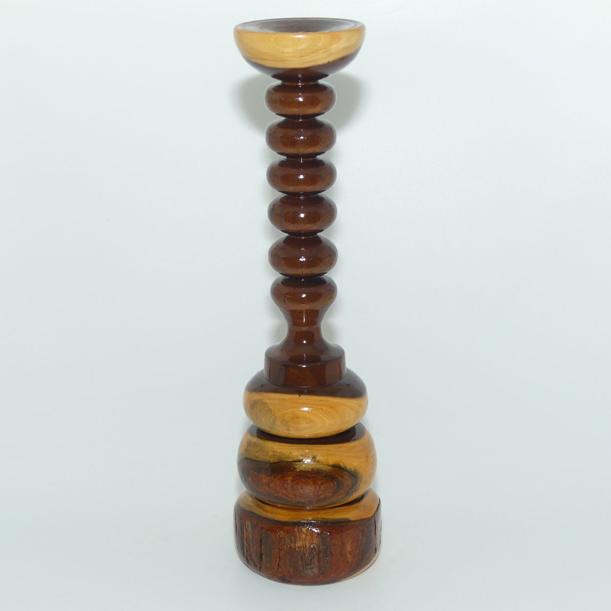 Mulga Wood ring turned candlestick