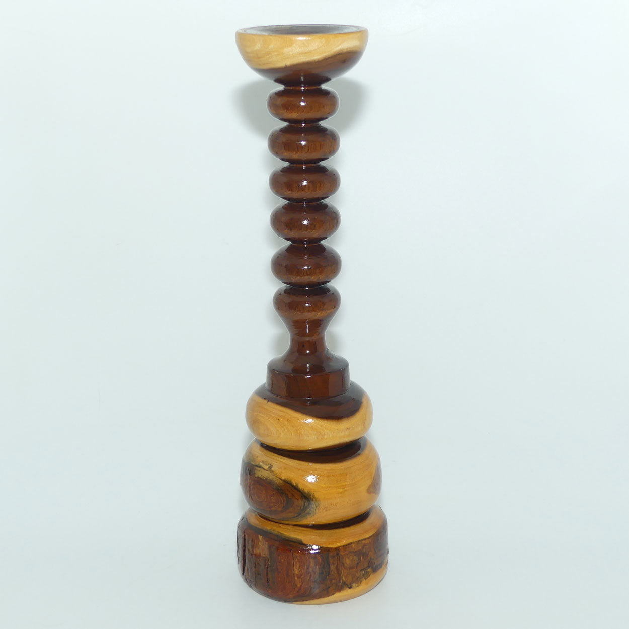 Mulga Wood ring turned candlestick
