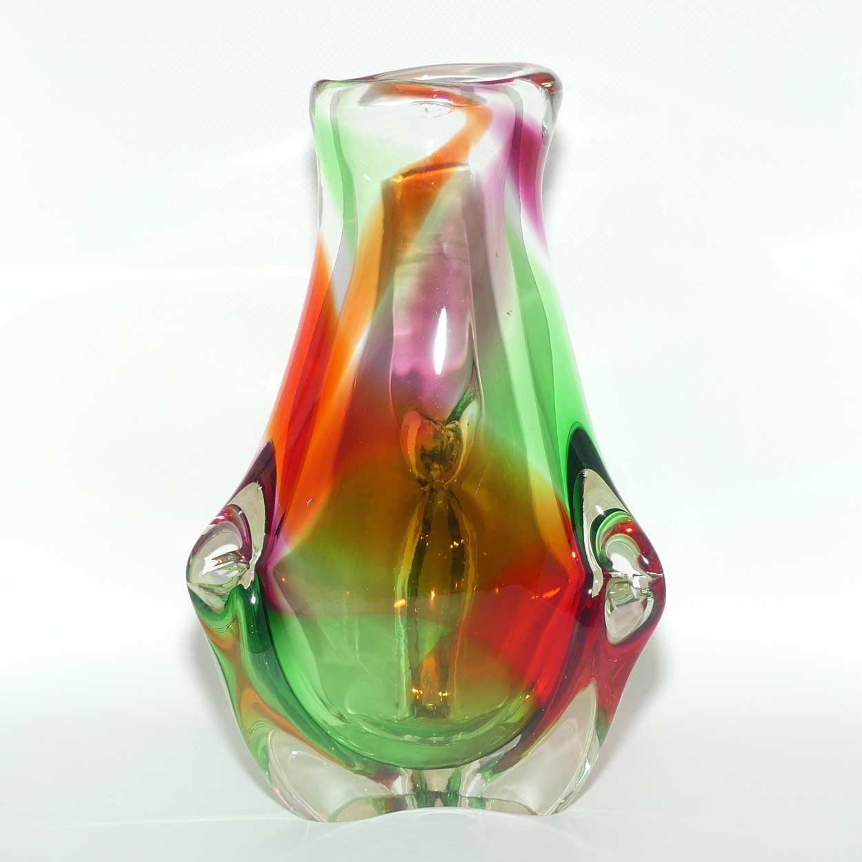 Czech Art Glass Vase | Sommerso style | Multicolour design and Great Shape