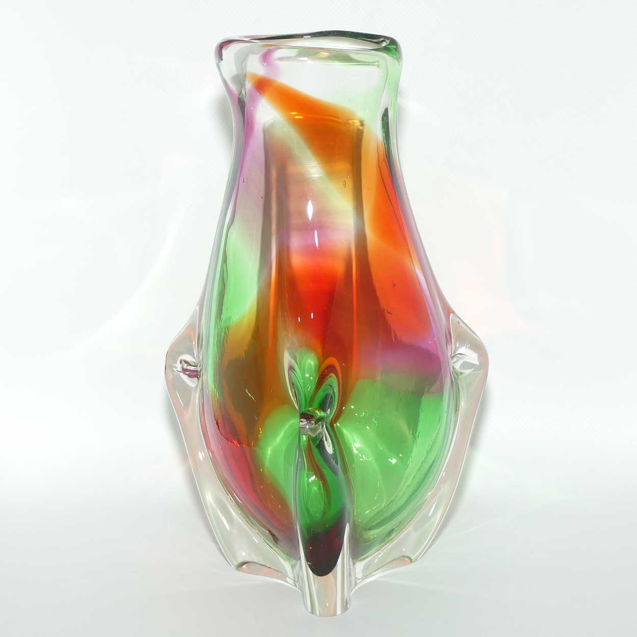 Czech Art Glass Vase | Sommerso style | Multicolour design and Great Shape