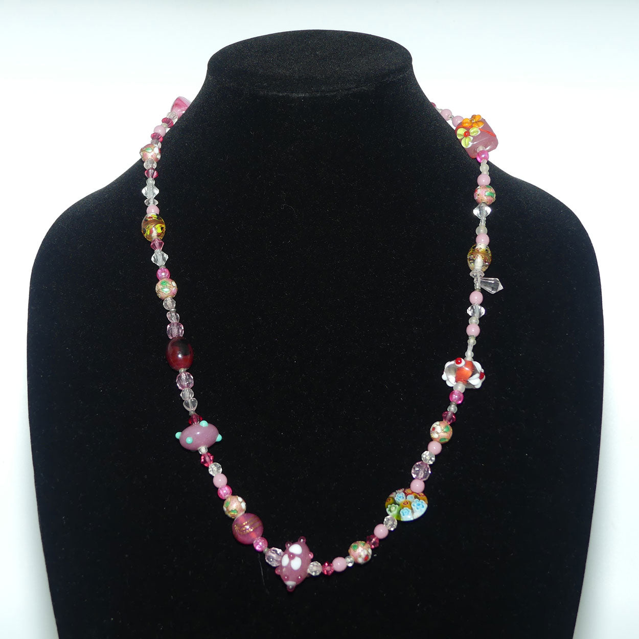Vintage set of Wonderfully Random Murano Murrine Glass Beads