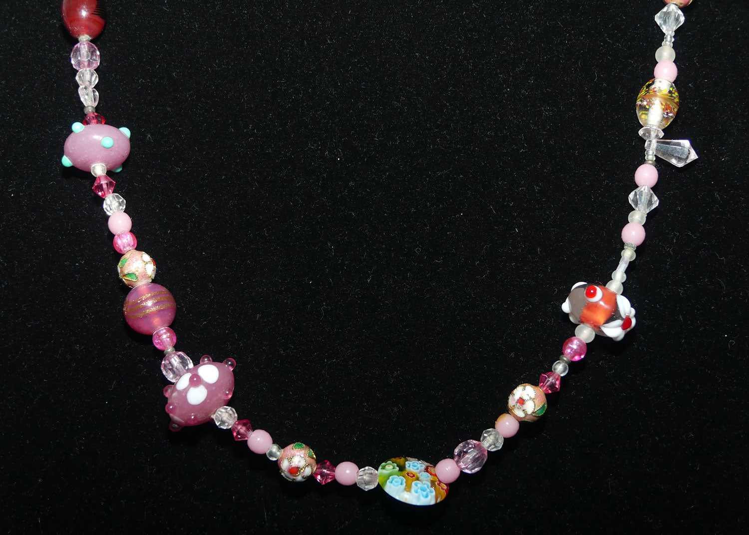 Vintage set of Wonderfully Random Murano Murrine Glass Beads