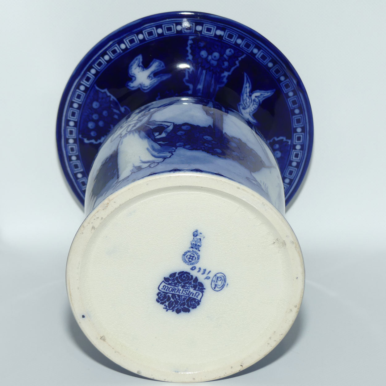 Royal Doulton Flow Blue Morrisian pot | Depicts Music and Dance B D331