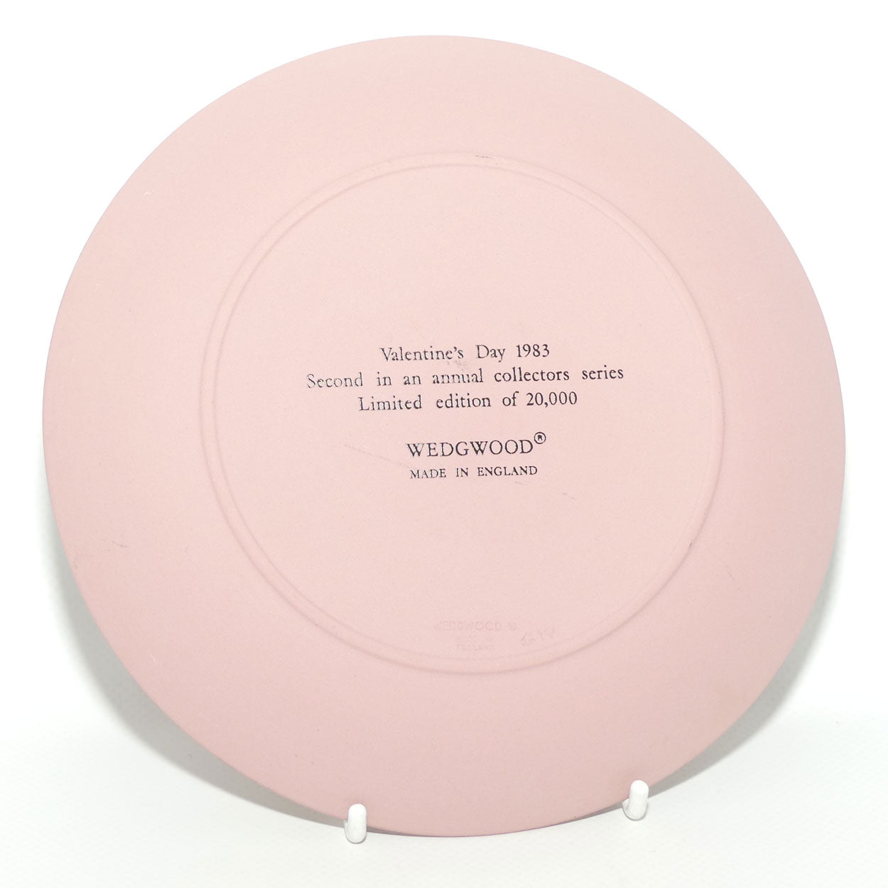 Wedgwood Jasper | White and Pink | My Valentine plate 1983 | 16.7cm