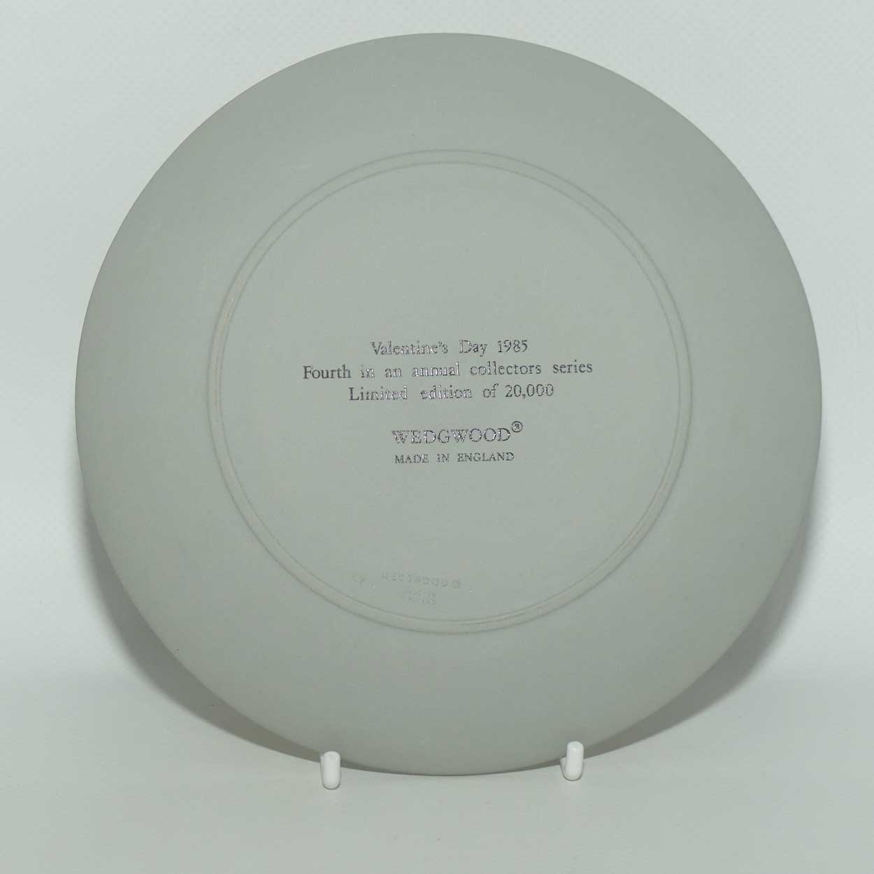 Wedgwood Jasper | Pink on Grey | My Valentine plate 1985 | box + cert