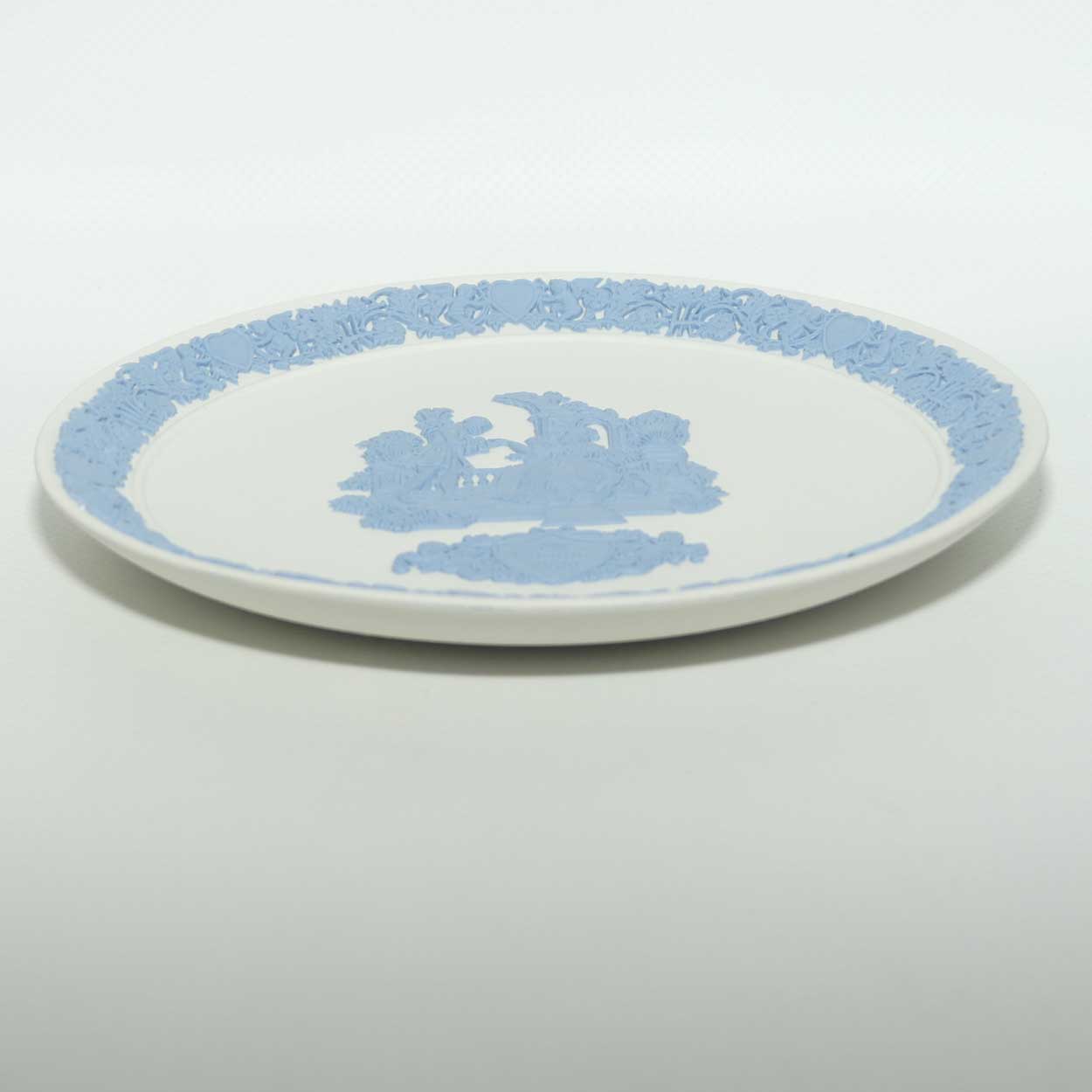 Wedgwood Jasper | Pale Blue on White | My Valentine plate 1988 | box + cert