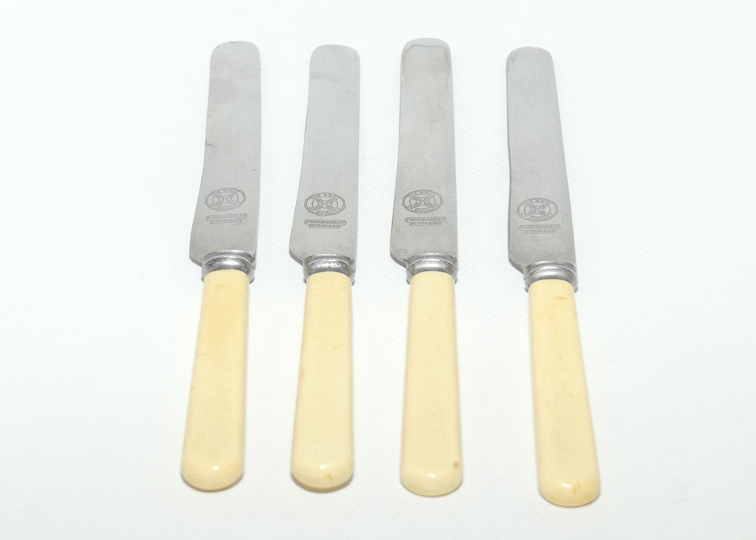 Set of 4 Mytton Sheffield | Firth Brearley Stainless | Faux Bone Handle Dinner Knives | 24cm