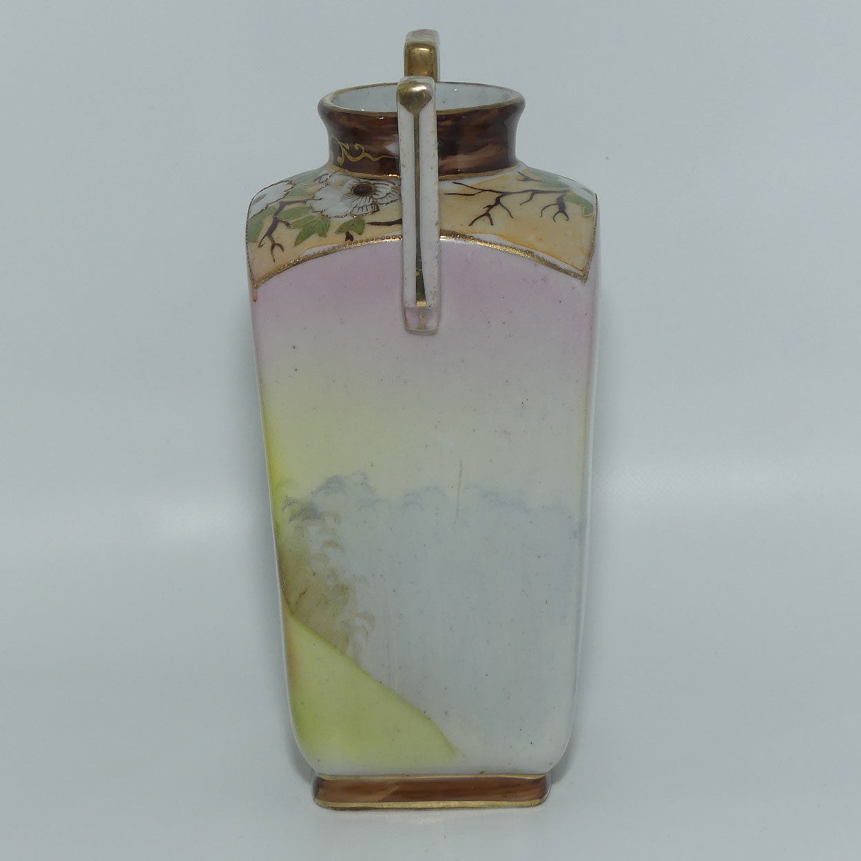 Nagoya SNB Nippon Gilt and Hand Painted Peacock vase #2 | 17cm