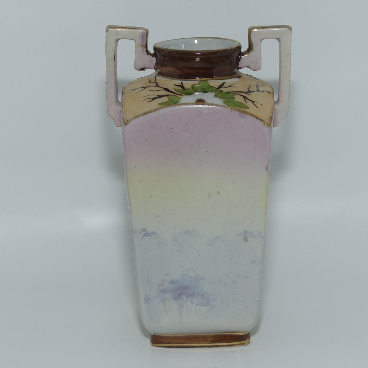 Nagoya SNB Nippon Gilt and Hand Painted Peacock vase #2 | 17cm