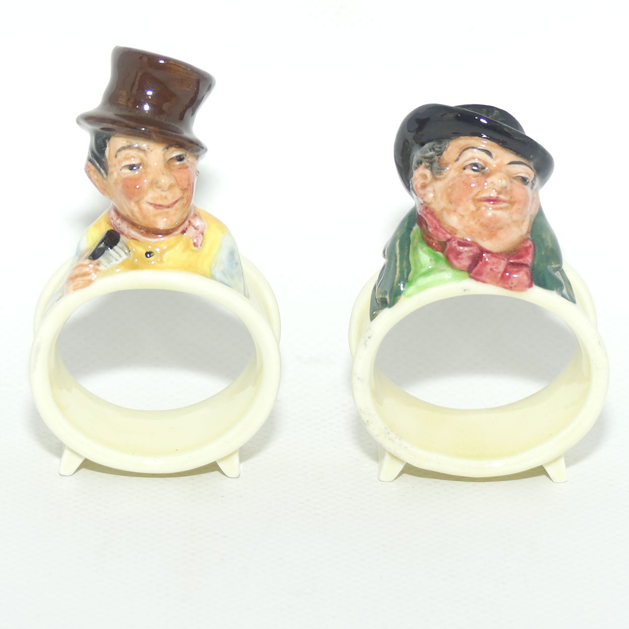 M60-61 Royal Doulton Dickens Tony Weller & Sam Weller napkin rings in original box