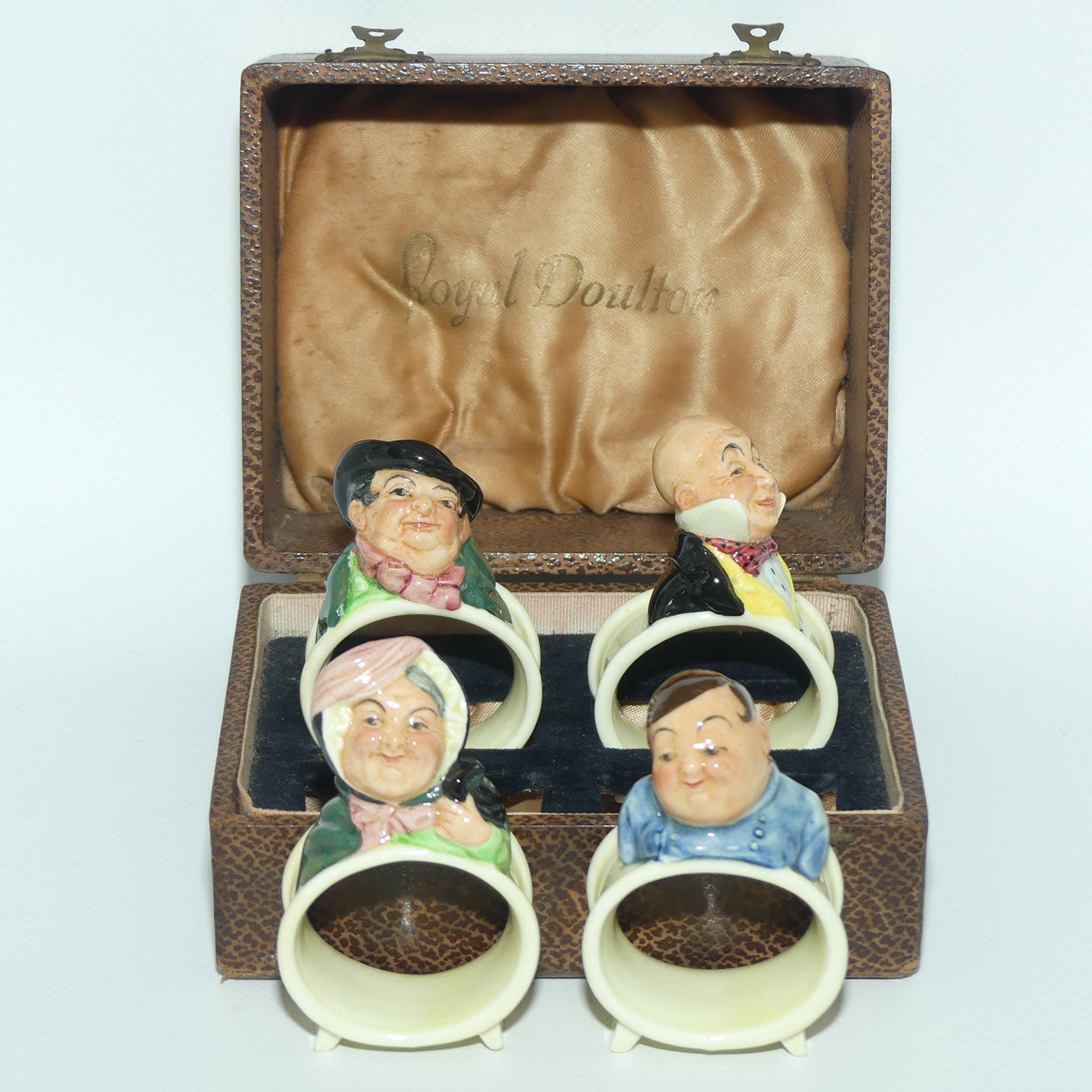 Royal Doulton Dickens set of 4 figural napkin rings | Boxed
