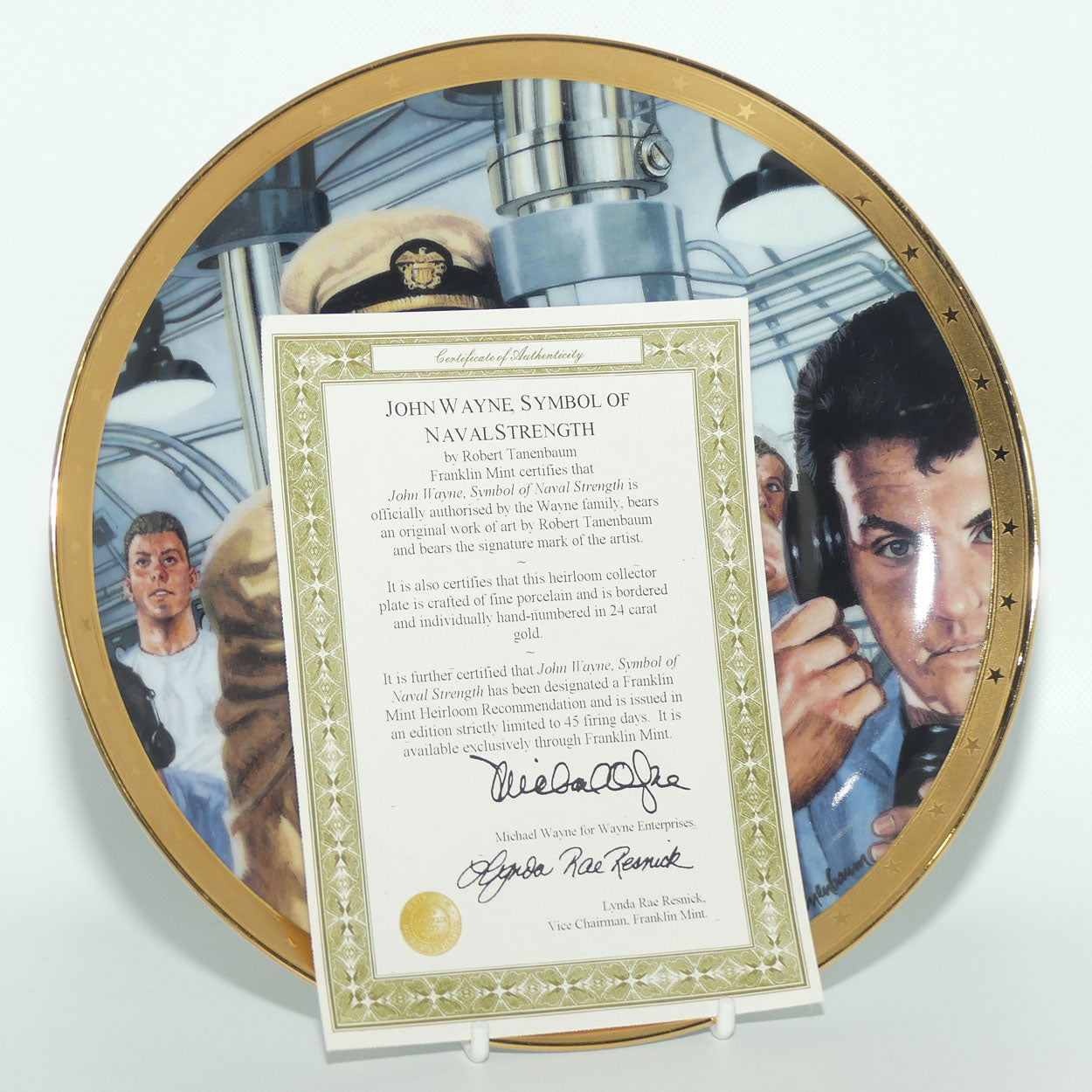 Franklin Mint Heirloom plate | John Wayne | Symbol of Naval Strength + Cert