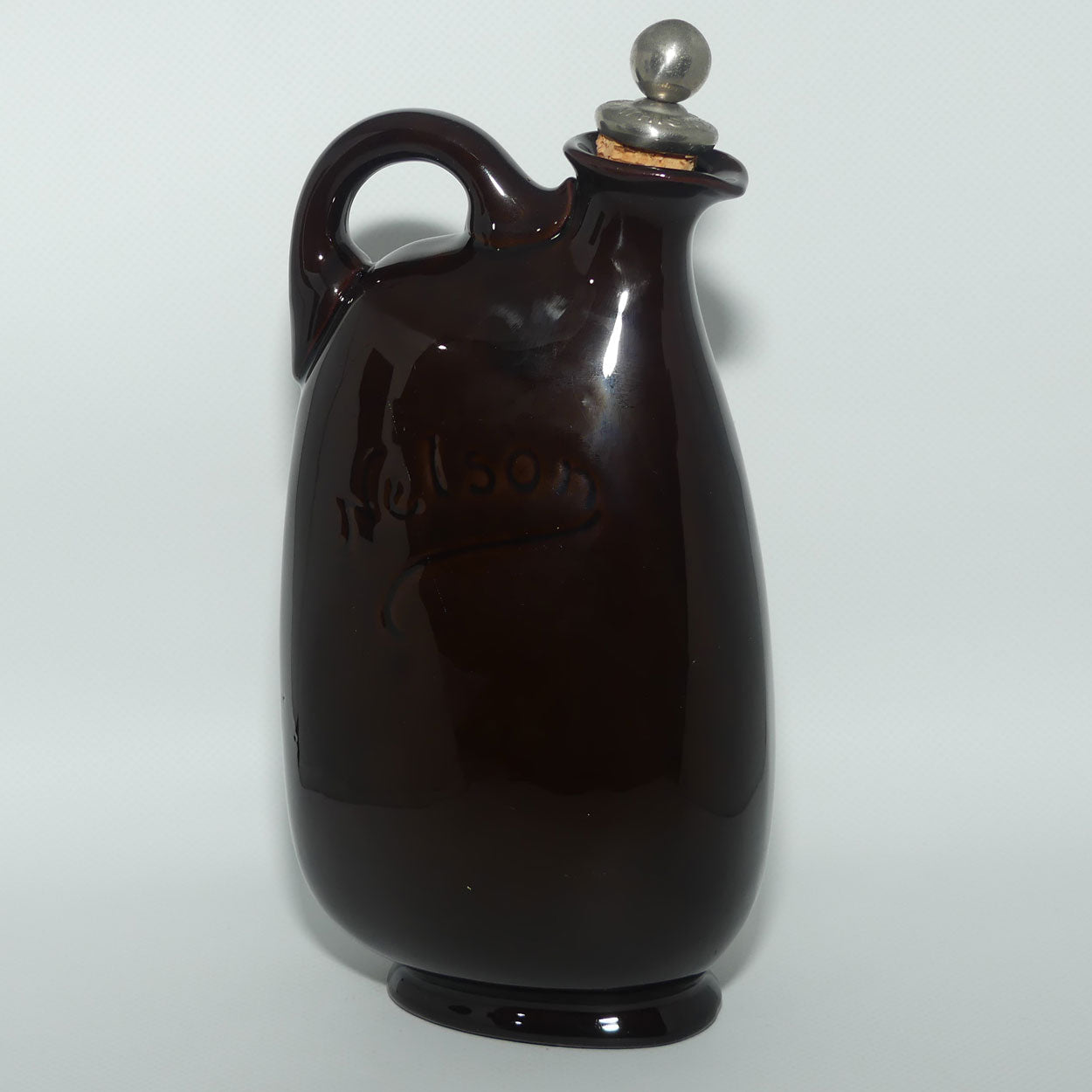 Royal Doulton Kingsware Nelson flask | Dewars Whisky | with stopper