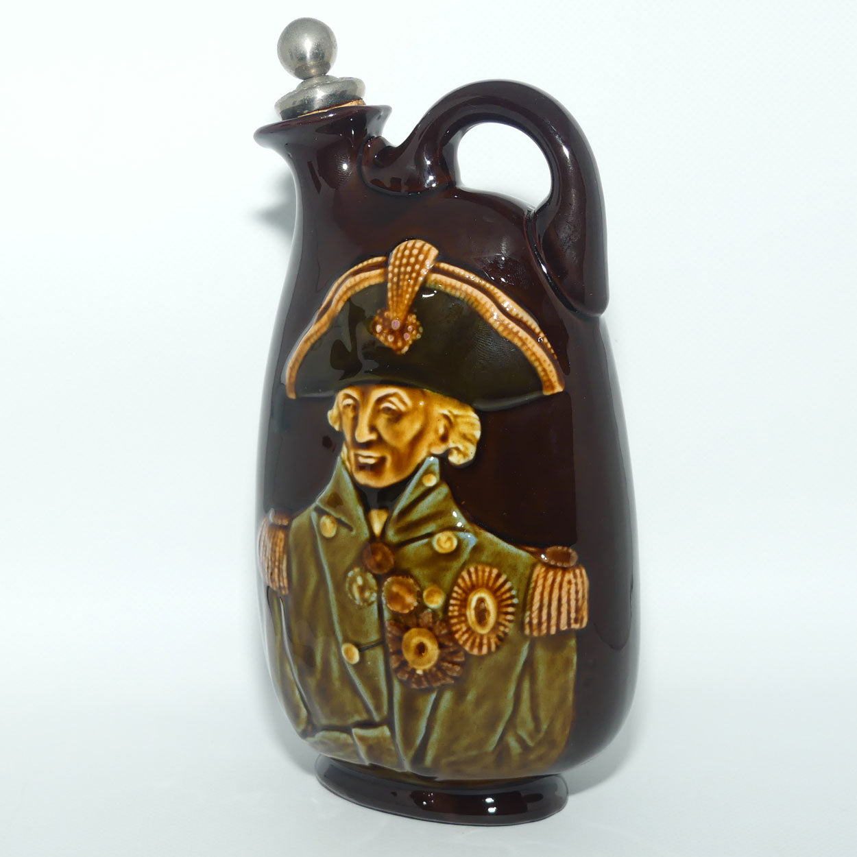 Royal Doulton Kingsware Nelson flask | Dewars Whisky | with stopper