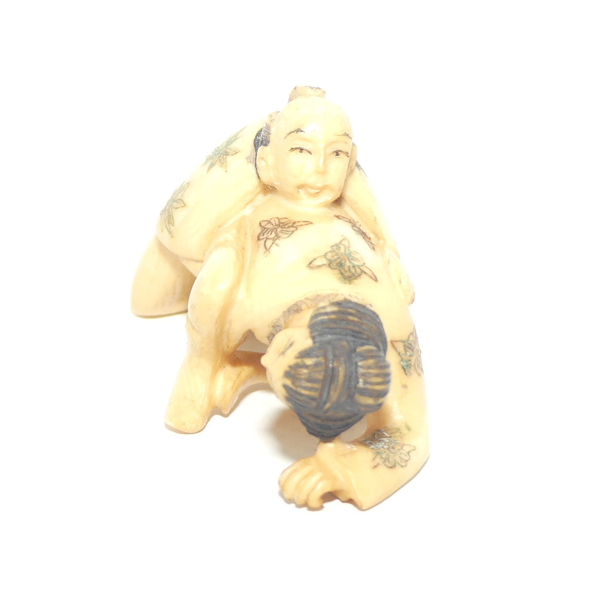 Japanese Carved Ivory Netsuke | Shunga | Erotic | Man and Woman | signed