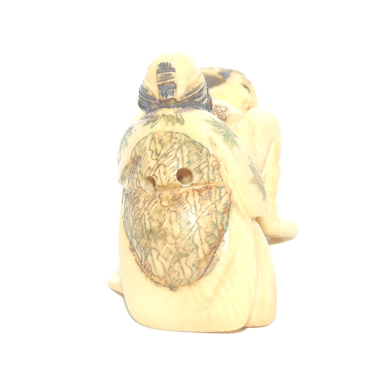 Japanese Carved Ivory Netsuke | Shunga | Erotic | Man and Woman | signed