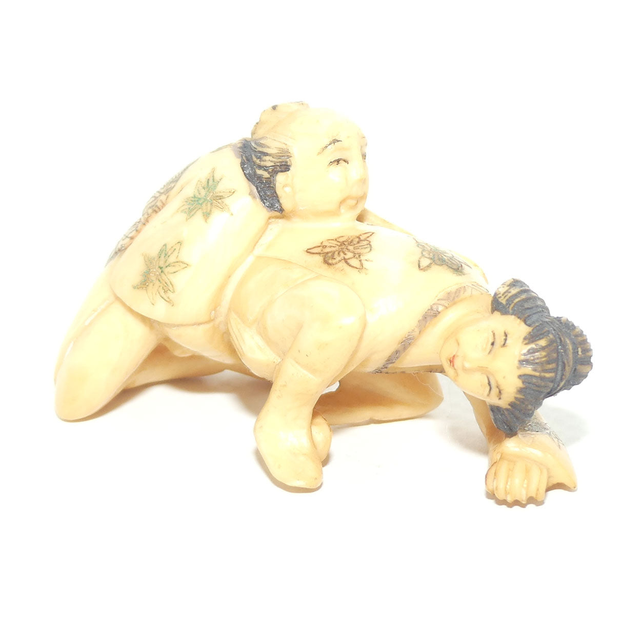 Japanese Carved Ivory Netsuke | Shunga | Erotic | Man and Woman | signed