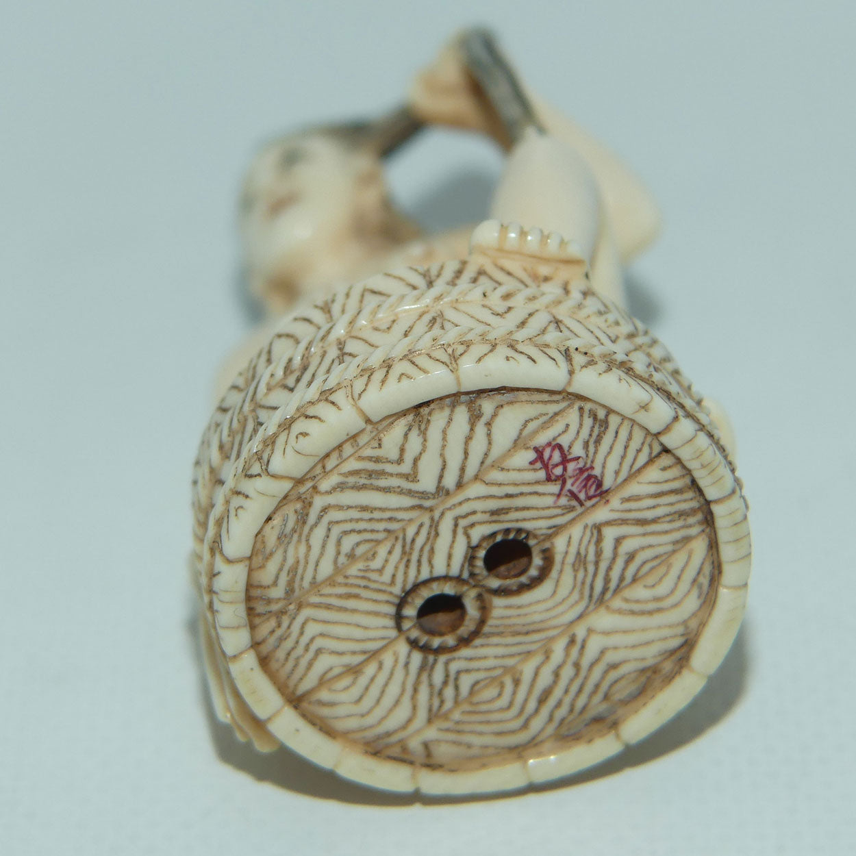 Japanese Carved Ivory Netsuke | Obscene | Geisha Washing Hair | Bathing