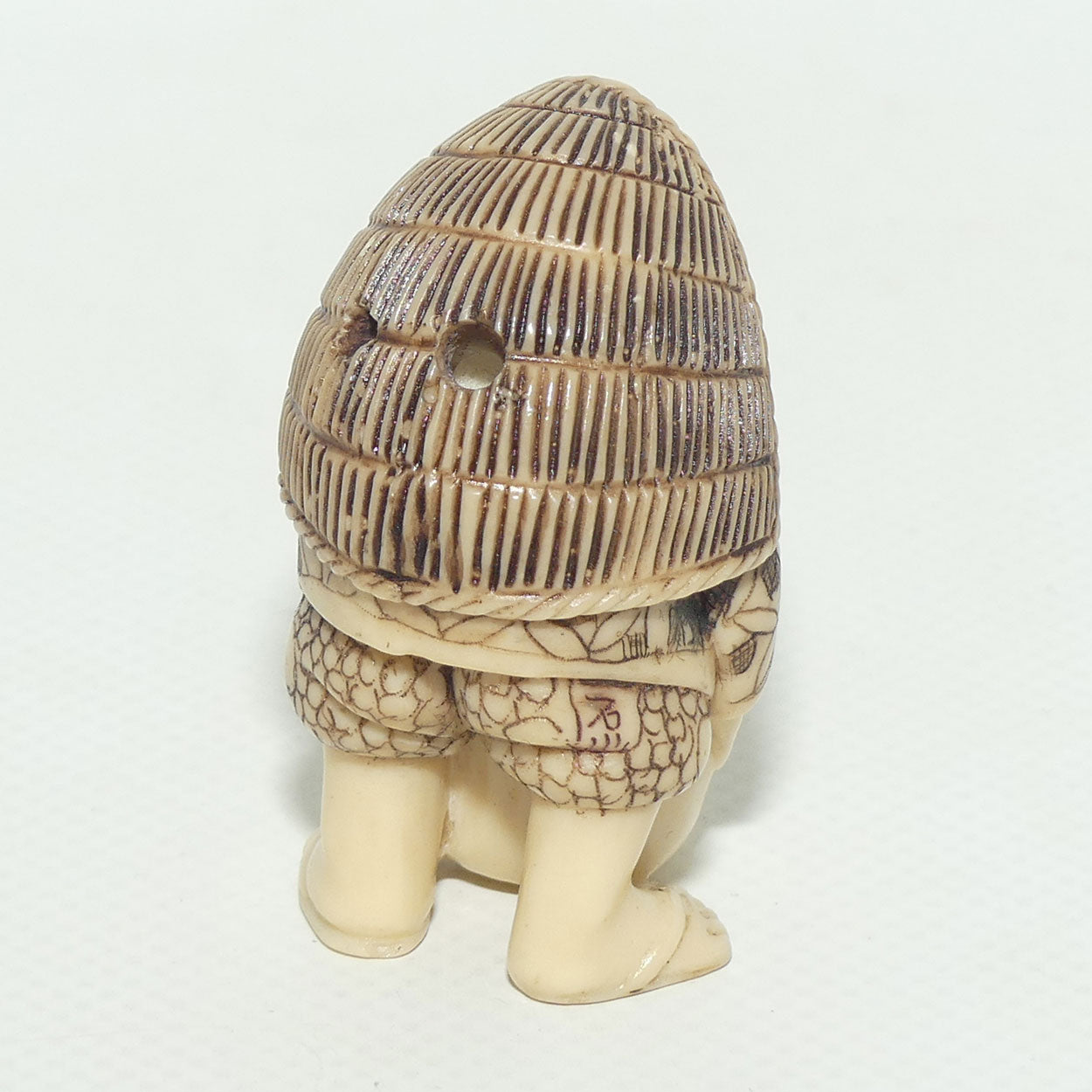 Vintage Japanese Carved Resin Netsuke | Woman with Mask