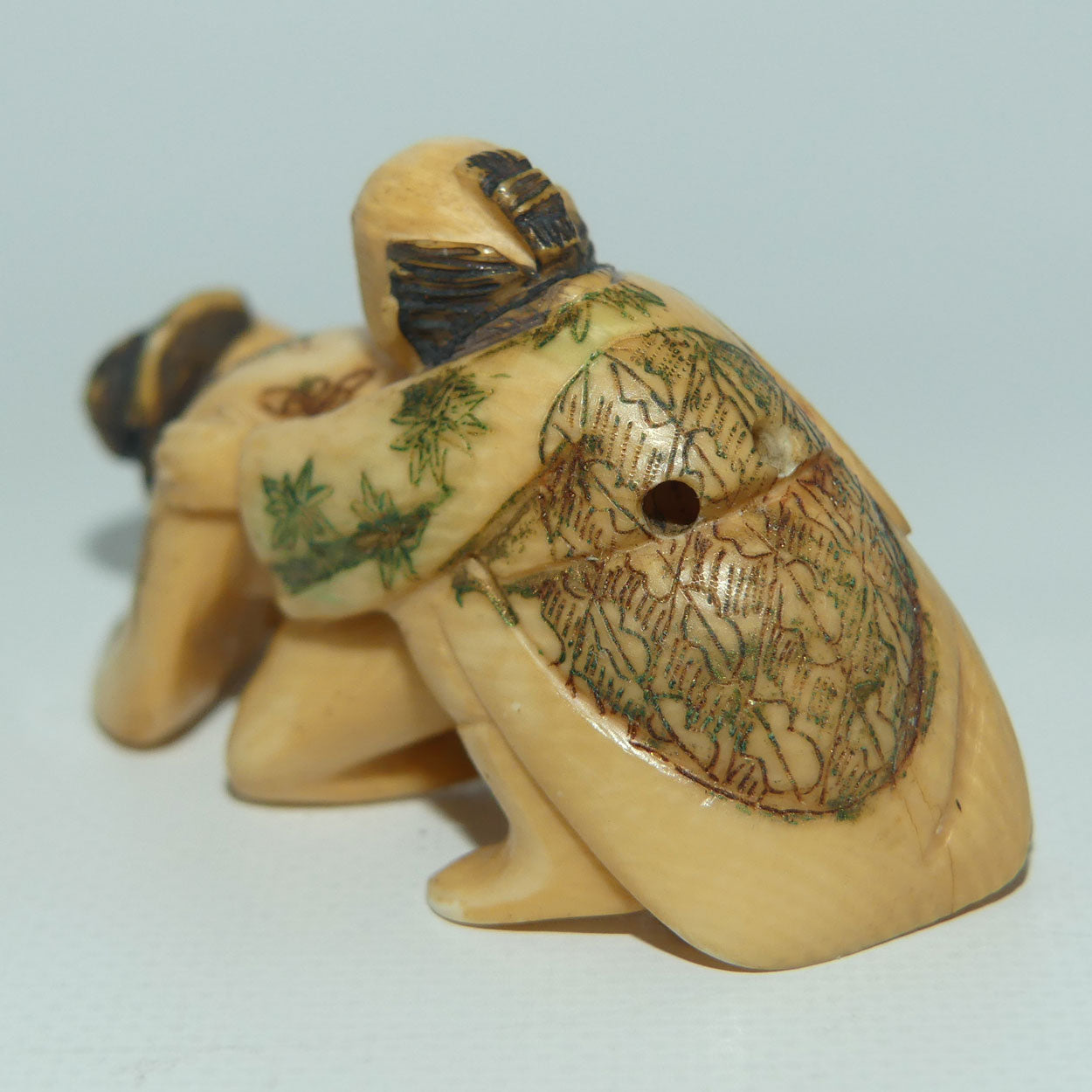 Japanese Carved Ivory Netsuke | Shunga | Erotic | Man and Woman | signed