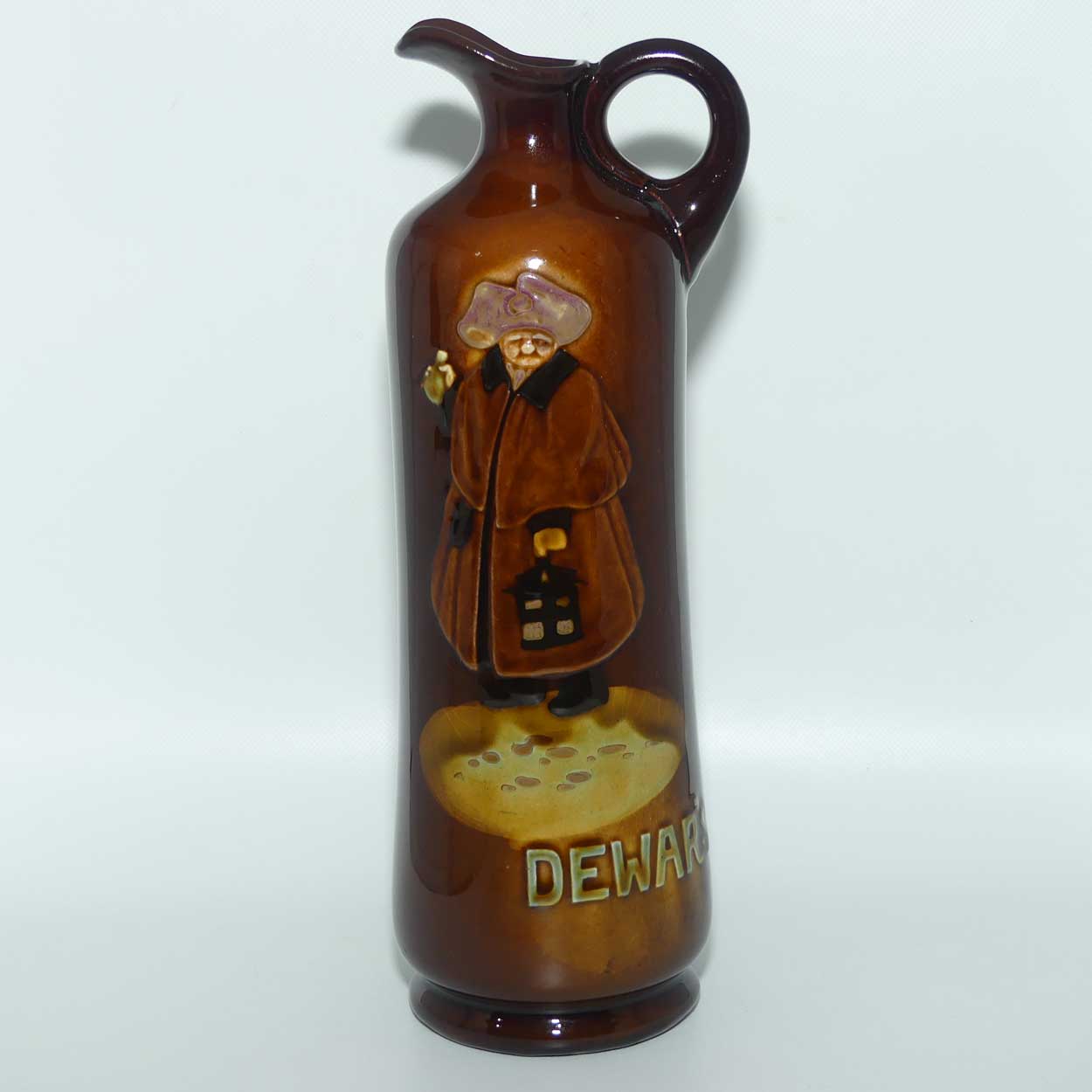 Royal Doulton Kingsware flask | The Nightwatchman | Tall Cylindrical | Dewars