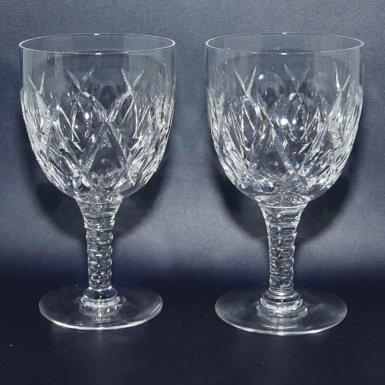 Stuart Crystal England Norfolk pattern set of 7 Wine Glasses | 225ml