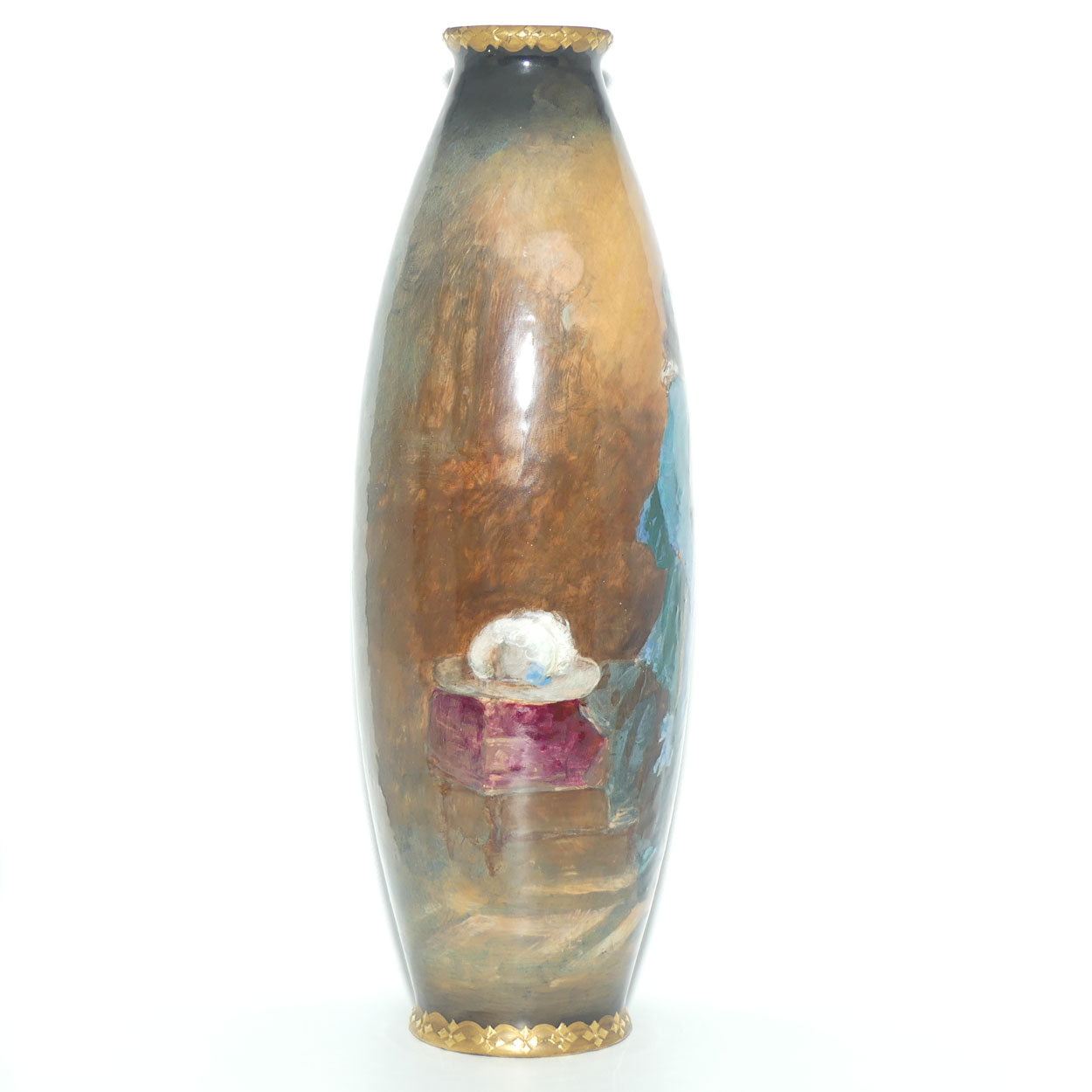 Royal Doulton Tavern Scene Man with Lute hand painted vase by Walter Nunn