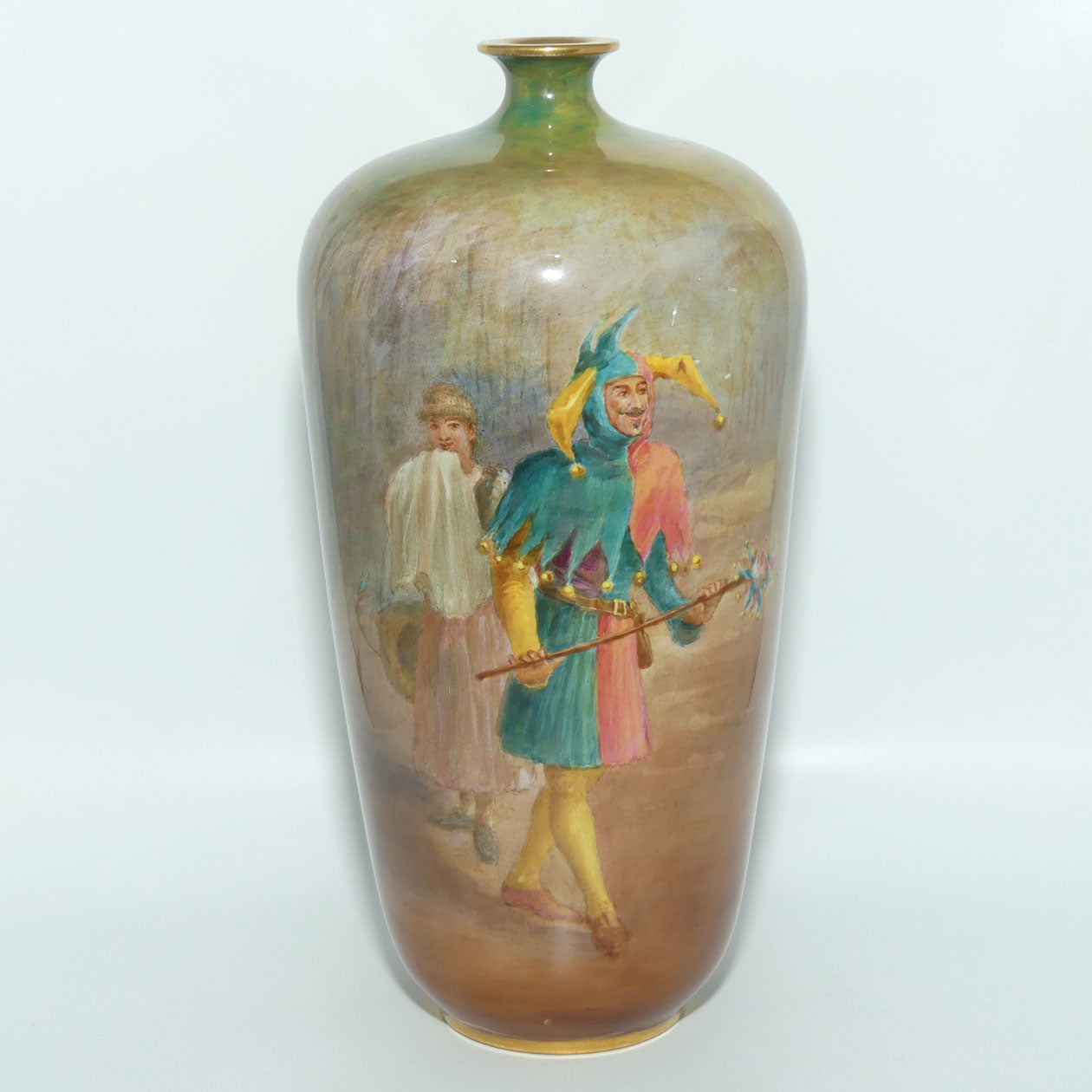 Doulton Burslem Shakespearean Touchstone | As you Like It hand painted vase by Walter Nunn
