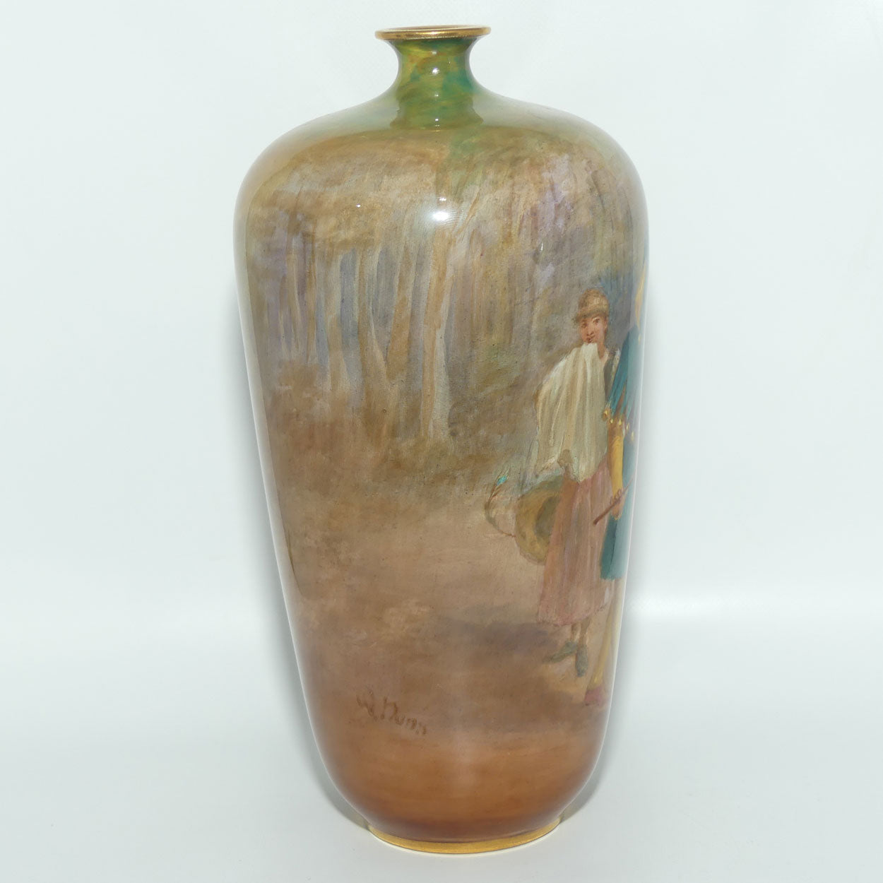 Doulton Burslem Shakespearean Touchstone | As you Like It hand painted vase by Walter Nunn