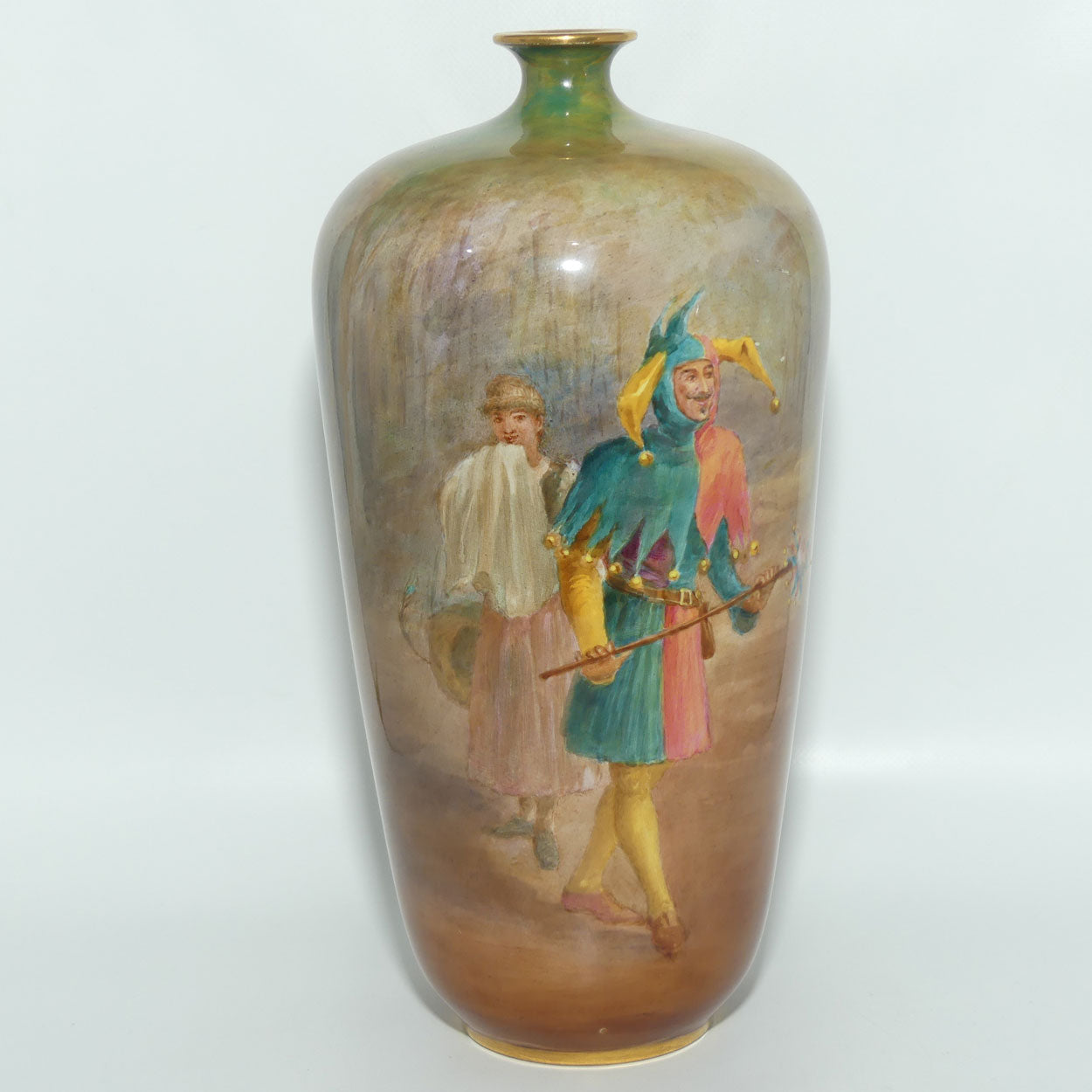 Doulton Burslem Shakespearean Touchstone | As you Like It hand painted vase by Walter Nunn