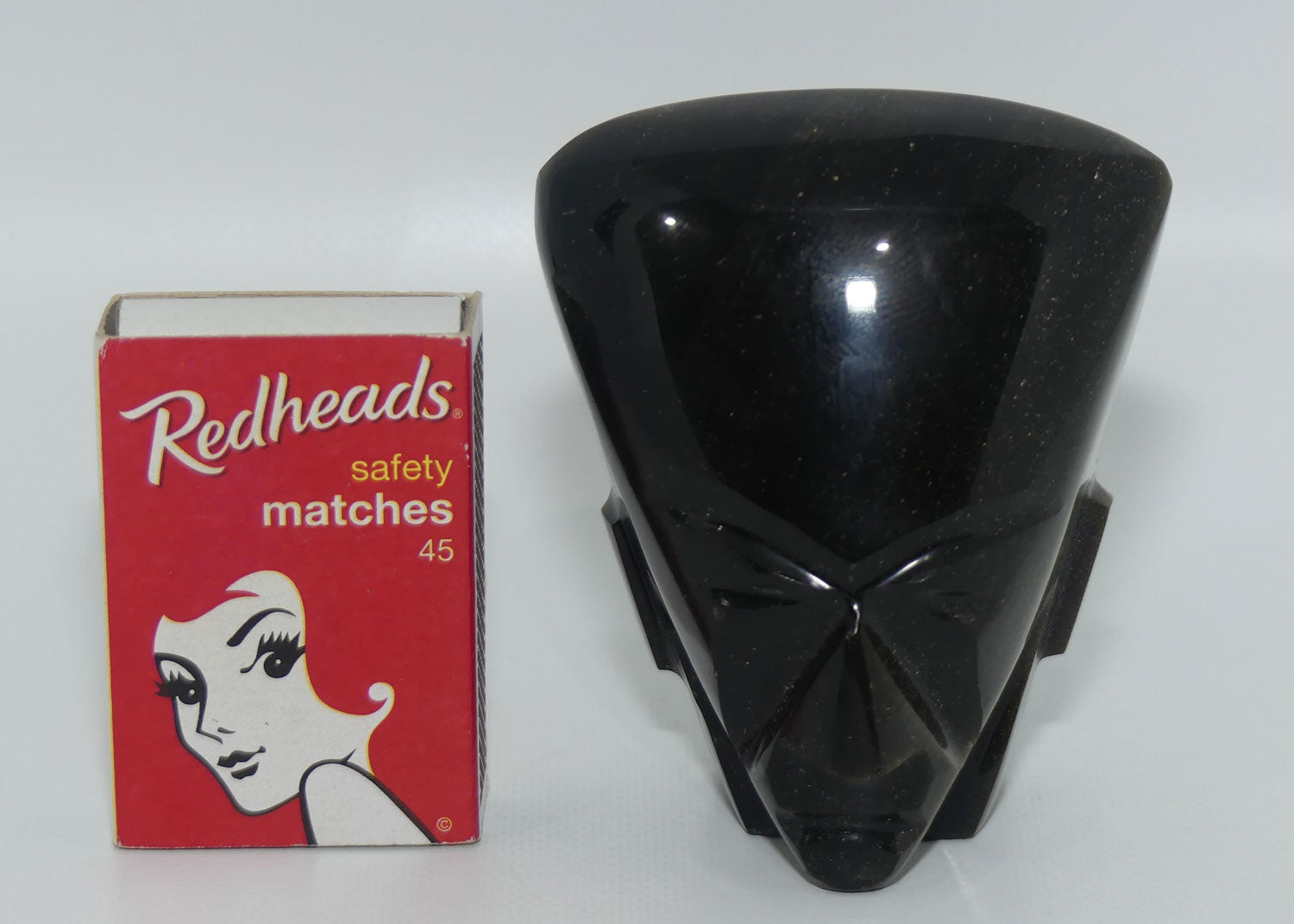 Vintage Aztec | Mexican Obsidian Carving Bust or paperweight