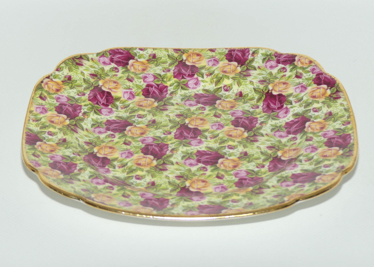 Royal Albert England Old Country Roses Chintz Collection square plate | 20cm