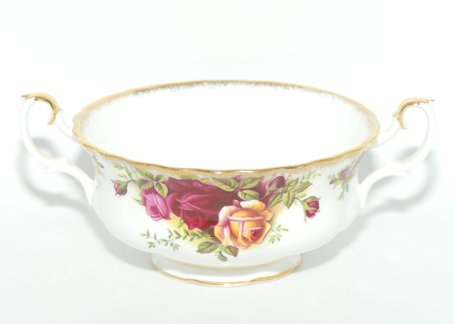 Royal Albert Bone China England Old Country handled soup coupe and underplate | early backstamp