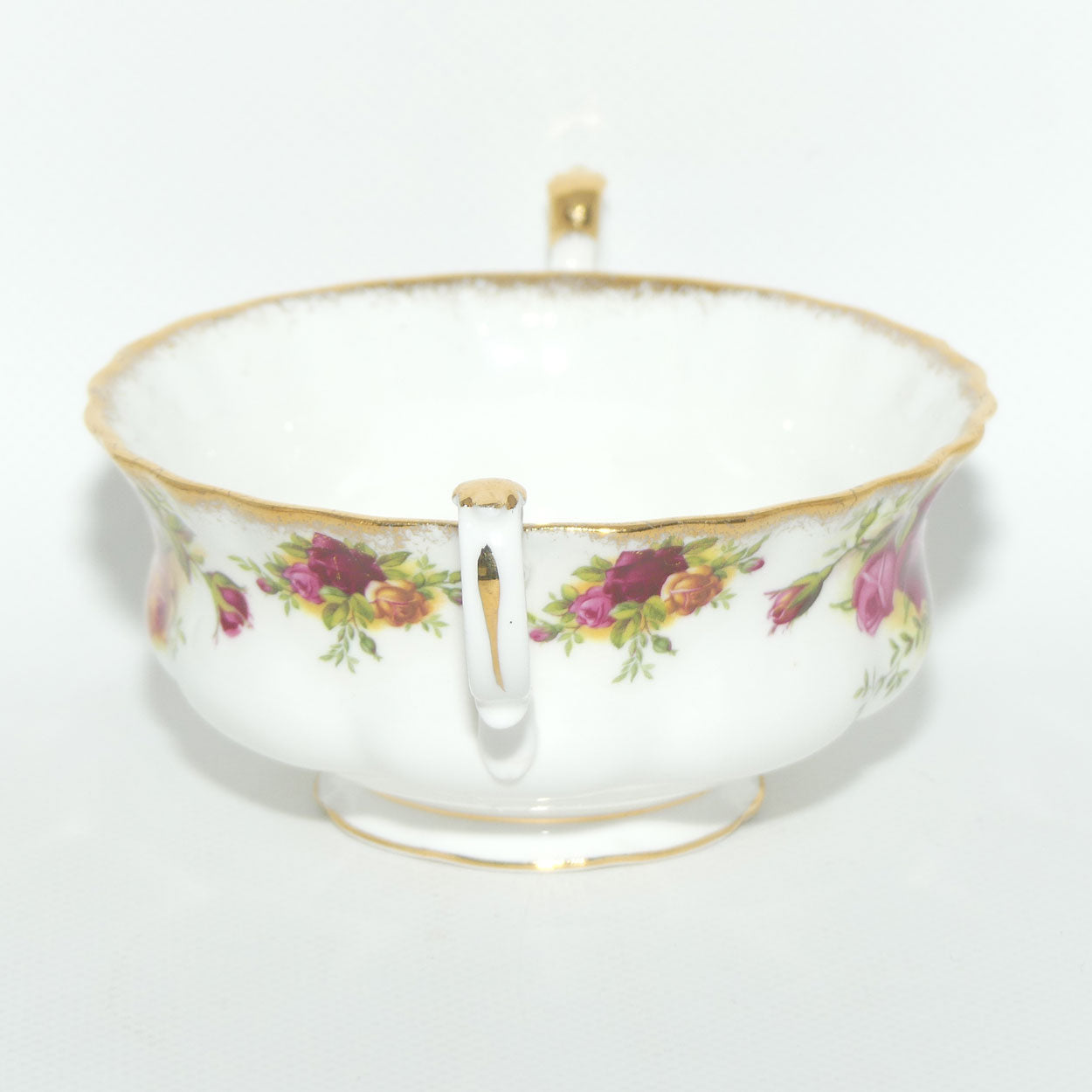 Royal Albert Bone China England Old Country handled soup coupe and underplate | early backstamp