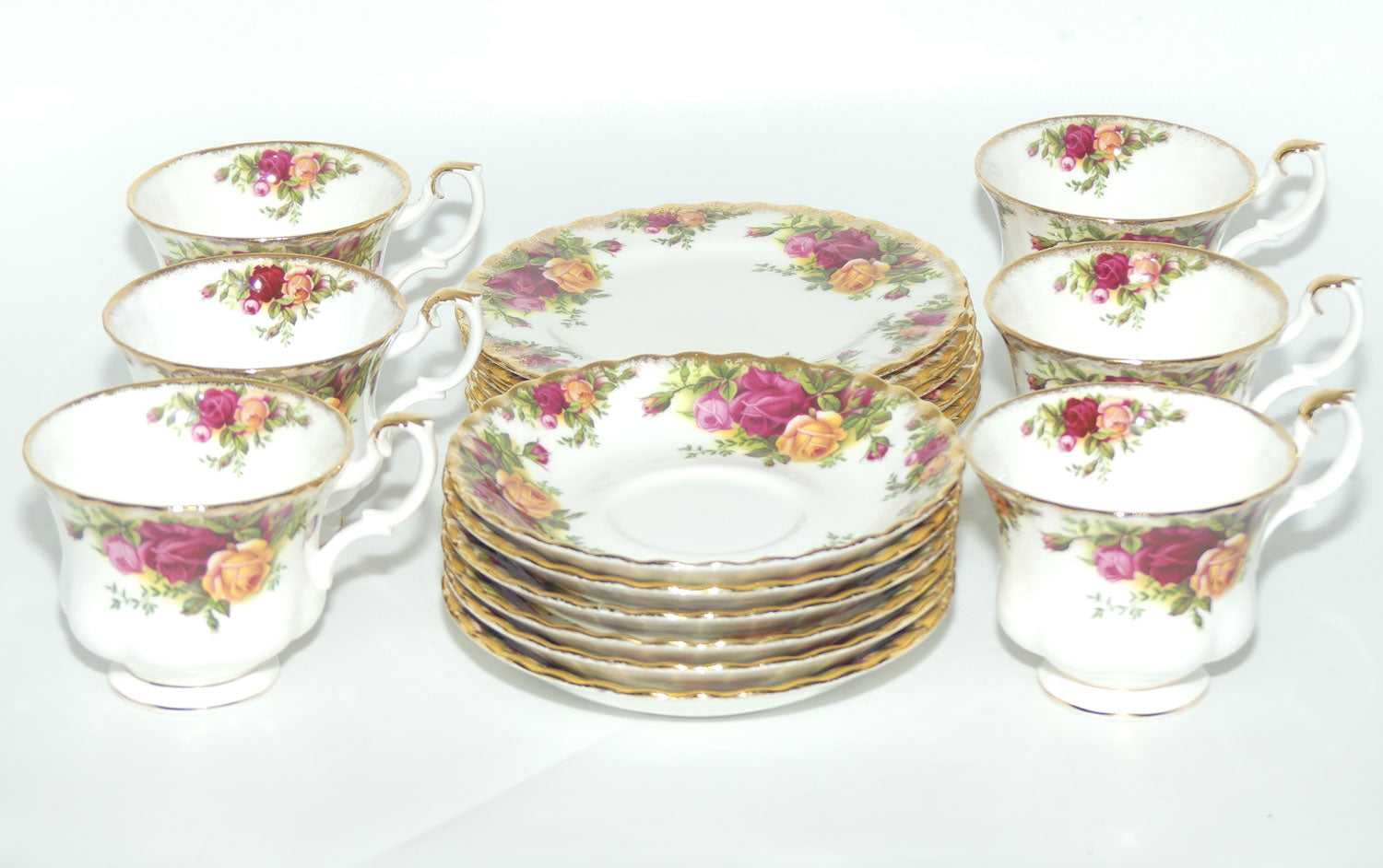 Royal Albert Bone China England Old Country Roses trio set of 6 | Early Backstamp | #5
