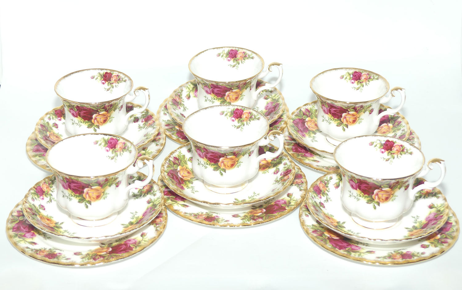 Royal Albert Bone China England Old Country Roses trio set of 6 | Early Backstamp | #6