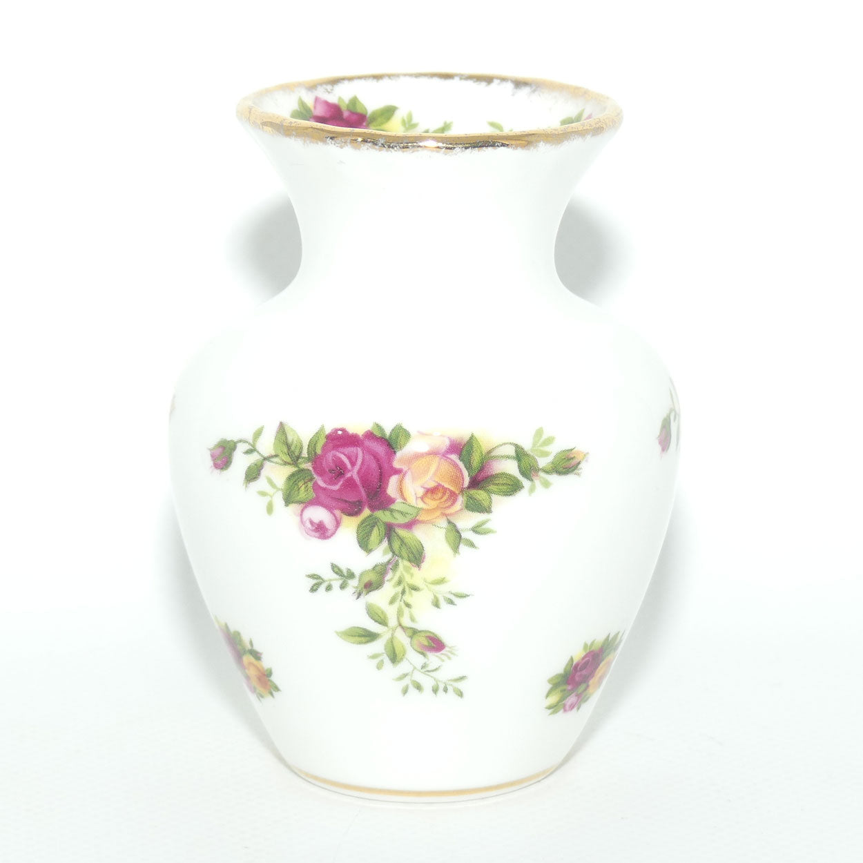 Royal Albert Bone China England Old Country Roses miniature vase | ©1962 Royal Albert Ltd backstamp