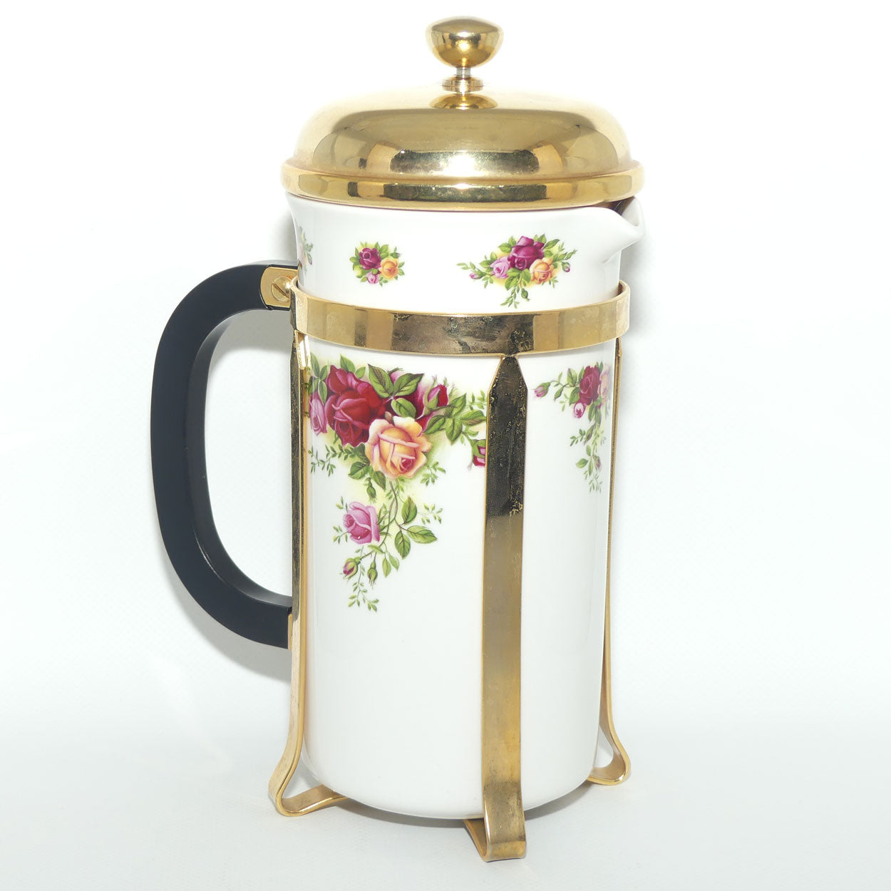 Royal Albert Bone China England Old Country Roses large size cafetiere | Coffee Plunger