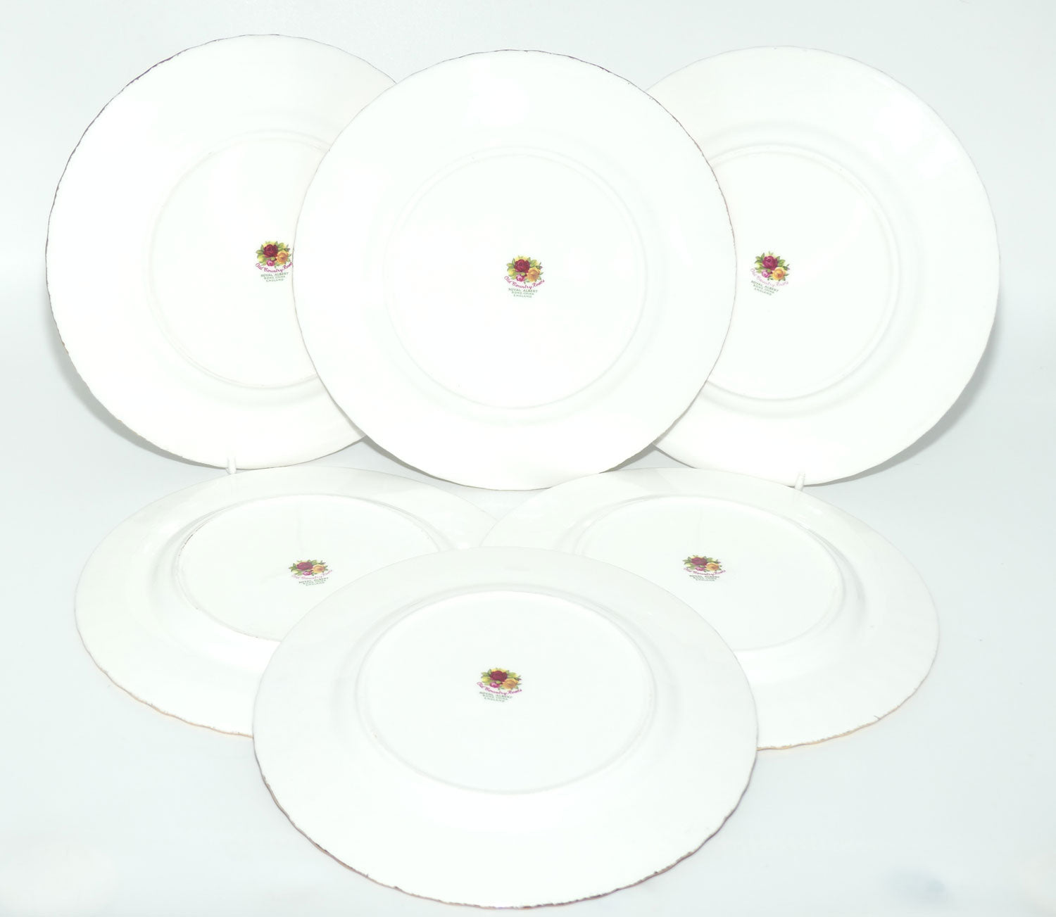 Royal Albert Bone China England Old Country Roses set of 6 salad plates | #2 | 21cm diam | early backstamp