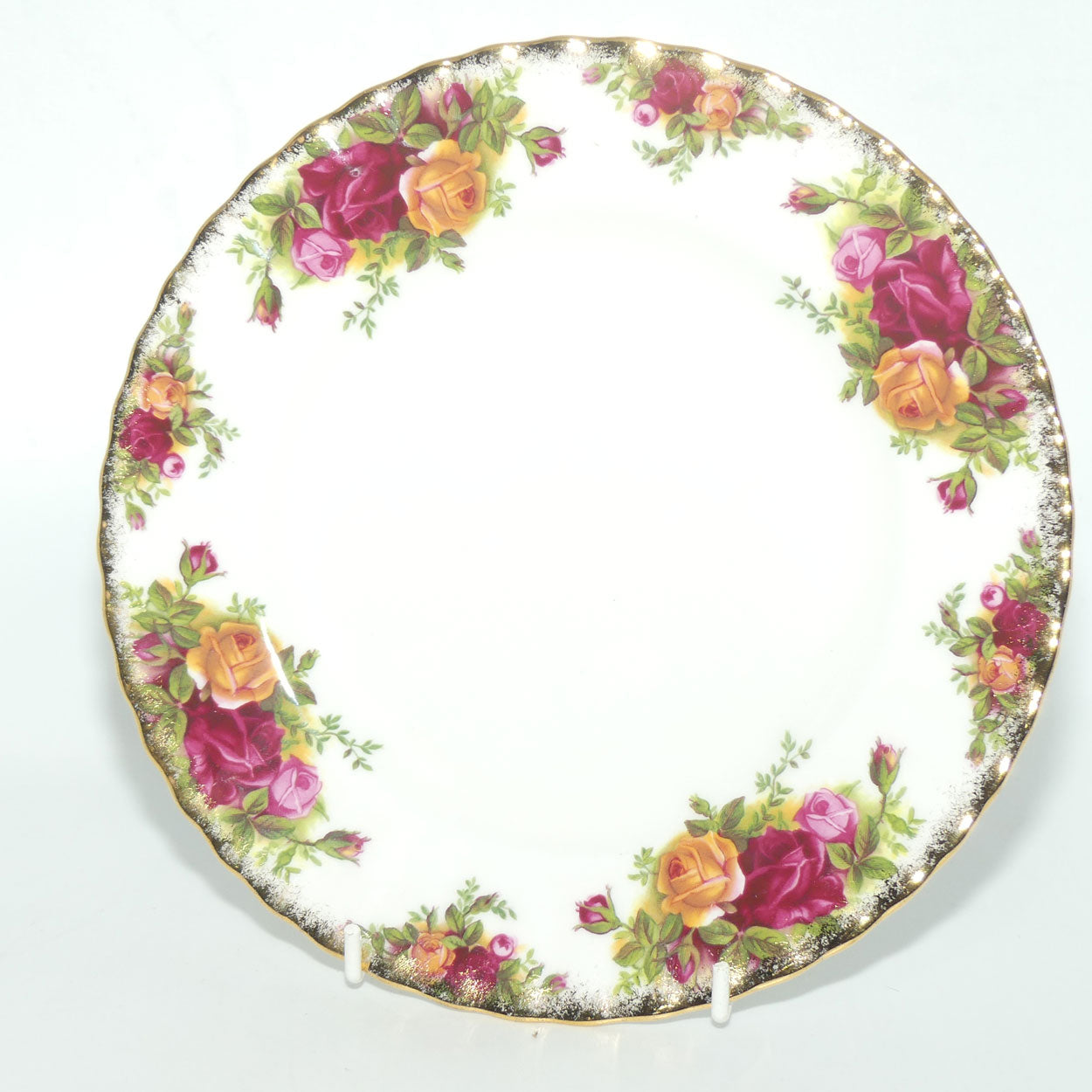 Royal Albert Bone China England Old Country Roses set of 6 entree or salad plates | 20.5cm diam | early backstamp