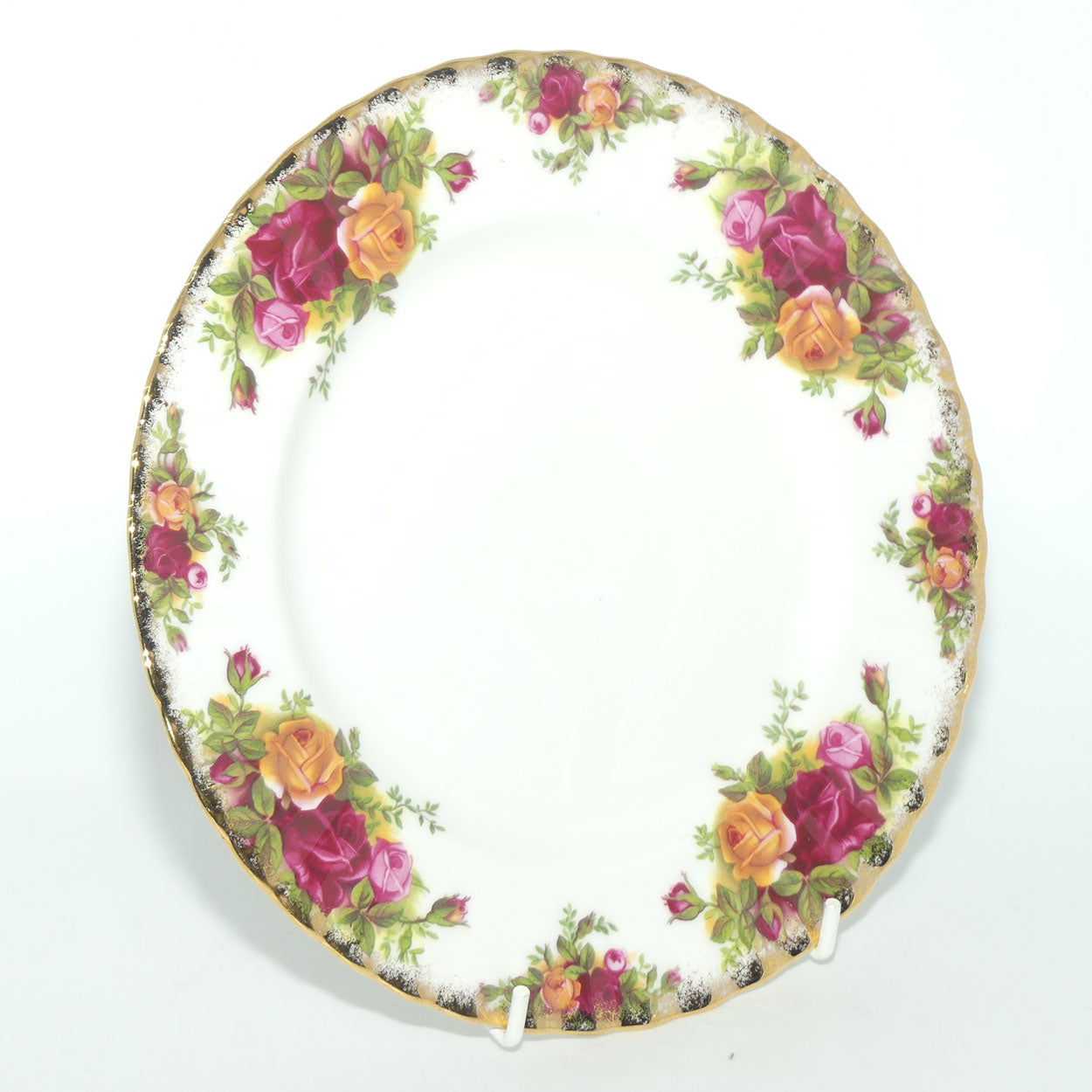 Royal Albert Bone China England Old Country Roses set of 6 entree or salad plates | 20.5cm diam | early backstamp