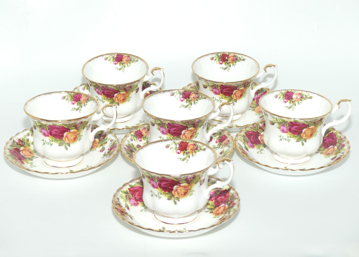 Royal Albert Bone China England Old Country Roses duo set of 6 | Early Backstamp