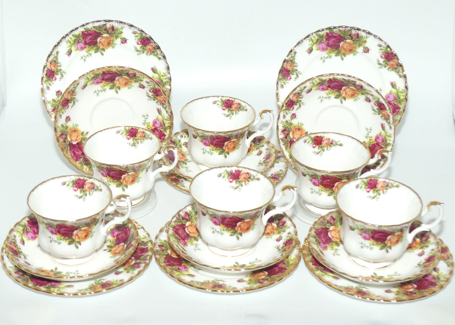 Royal Albert Bone China England Old Country Roses trio set of 6 | Early Backstamp | #2