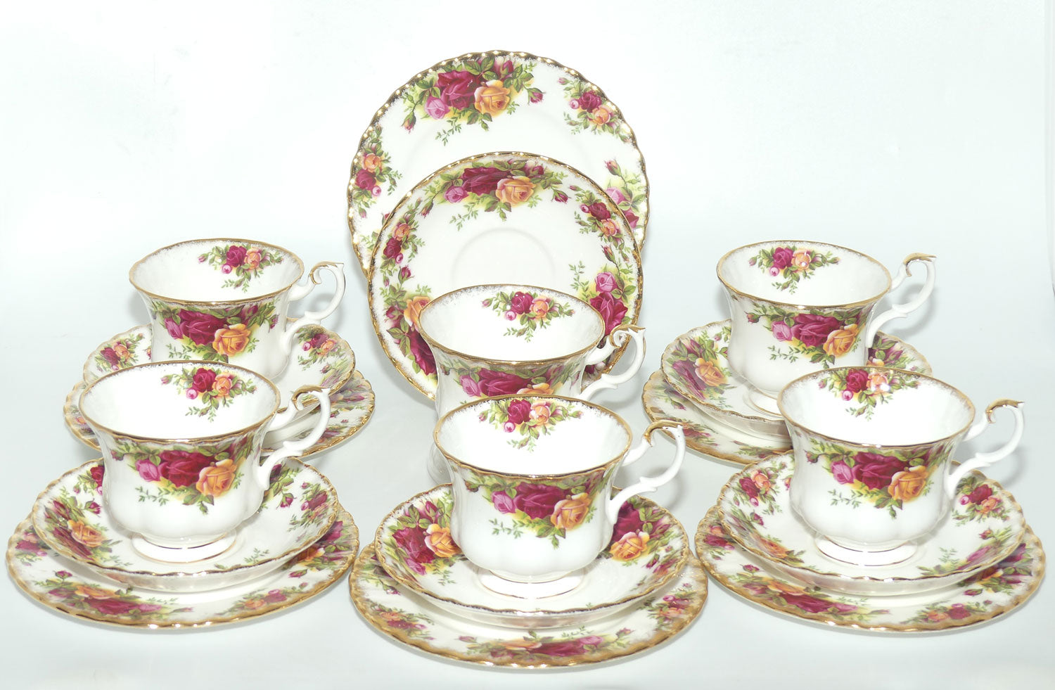 Royal Albert Bone China England Old Country Roses trio set of 6 | Early Backstamp | #3