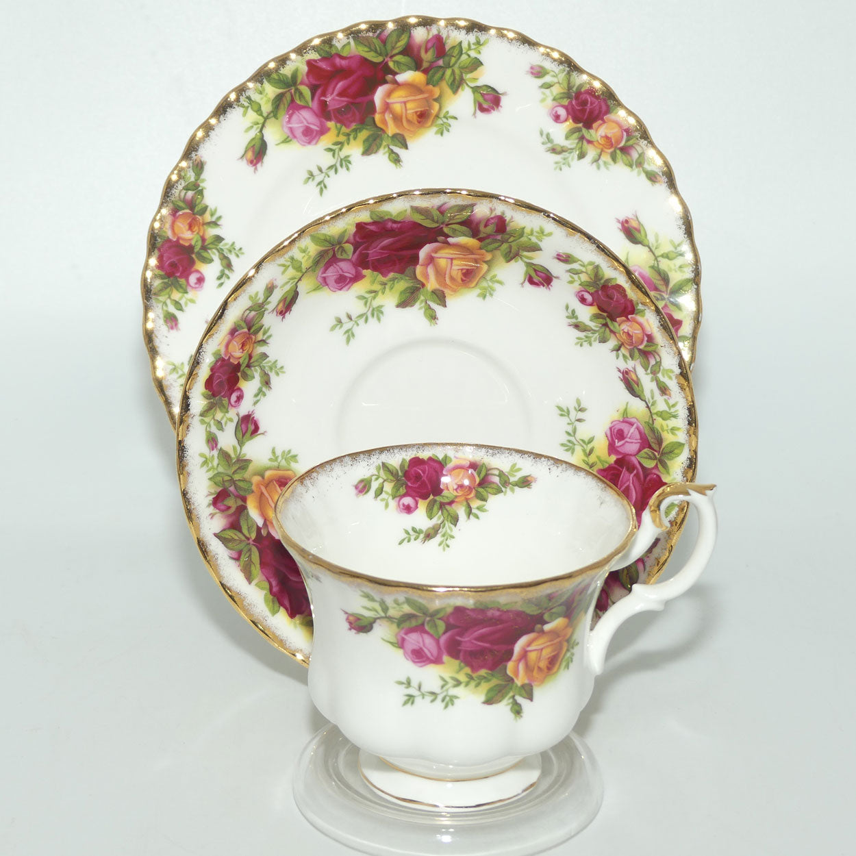Royal Albert Bone China England Old Country Roses trio set of 6 | Early Backstamp | #3