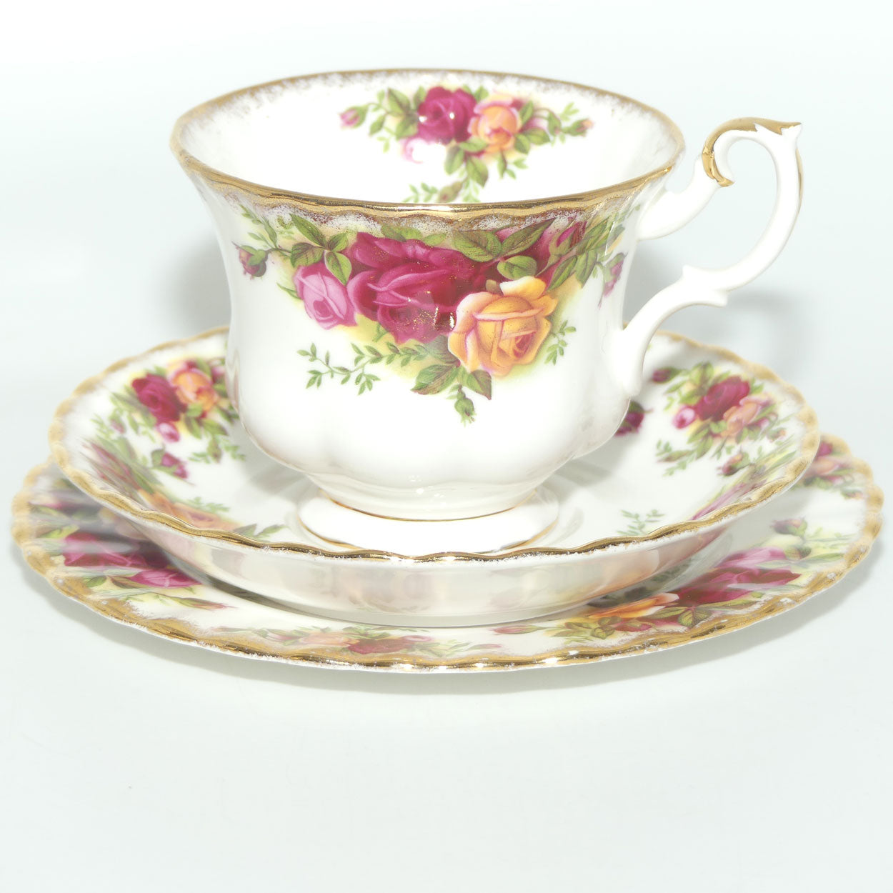 Royal Albert Bone China England Old Country Roses trio set of 6 | Early Backstamp | #3