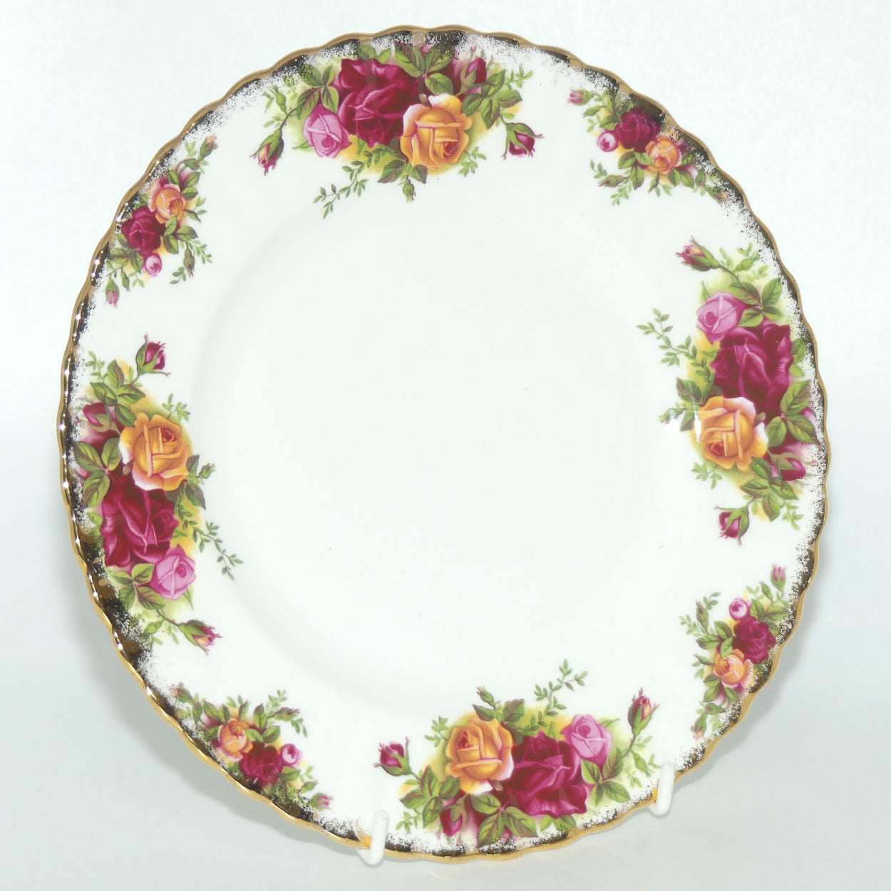 Royal Albert Bone China England Old Country Roses set of 6 entree or salad plates | 20.5cm diam | #1 | early backstamp