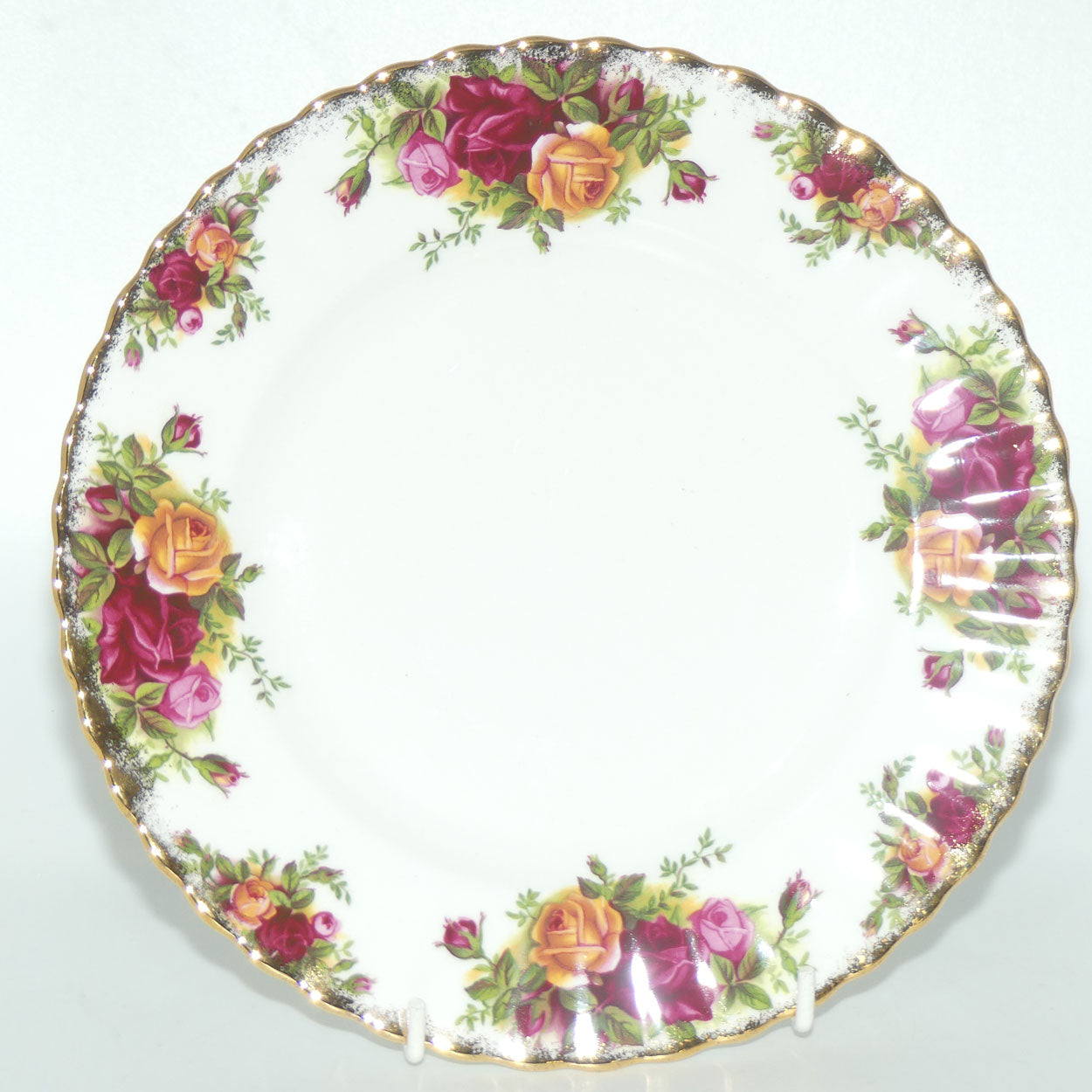 Royal Albert Bone China England Old Country Roses set of 6 entree or salad plates | 20.5cm diam | #1 | early backstamp