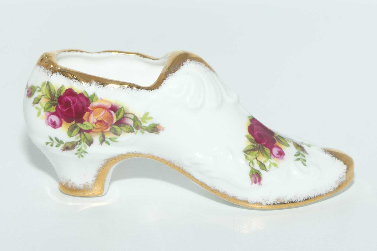 Royal Albert Bone China England Old Country Roses slipper | early stamp